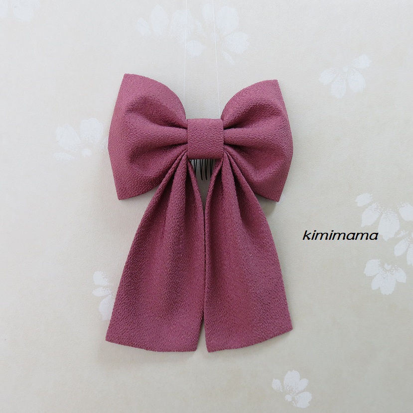 髪飾り 縮緬中リボン はいからさん あずき 袴 着物 浴衣 成人式 卒業式 七五三 Iichi ハンドメイド クラフト作品 手仕事品の通販