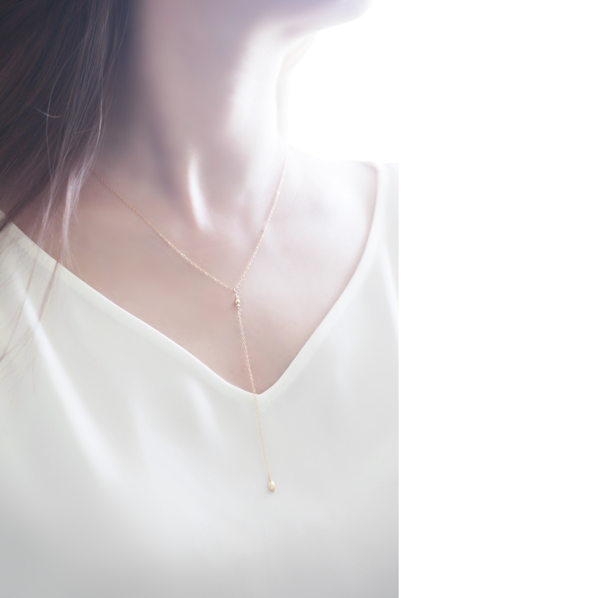 14KGF- Y necklace - ゴールドフィルドのシンプル Y字ネックレス | iichi ハンドメイド・クラフト作品・手仕事品の通販