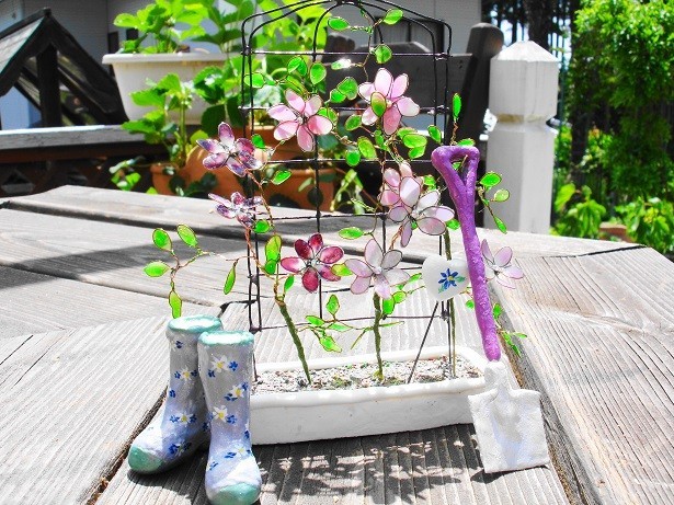 クレマチス花壇 ミニチュアガーデン Iichi ハンドメイド クラフト作品 手仕事品の通販