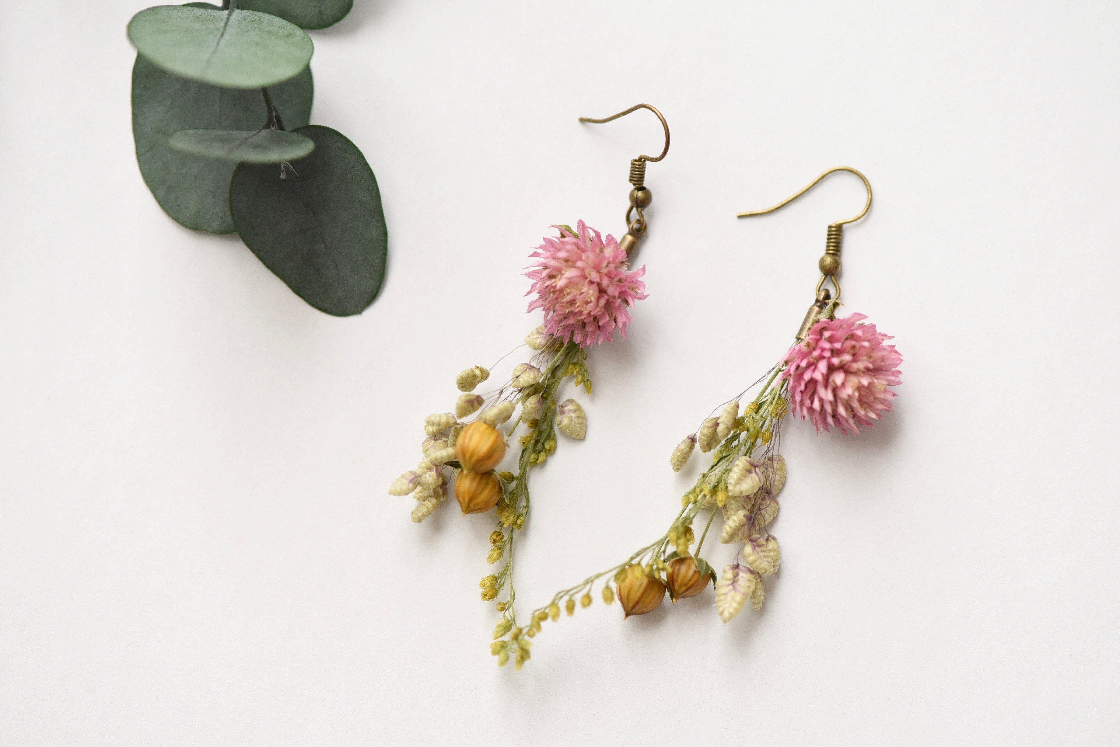 【お値下げ♡】千日紅とパール♡ピアス★イヤリング★センニチコウ お値下げ♡千日紅とパール♡ピアス☆イヤリング☆センニチコウ