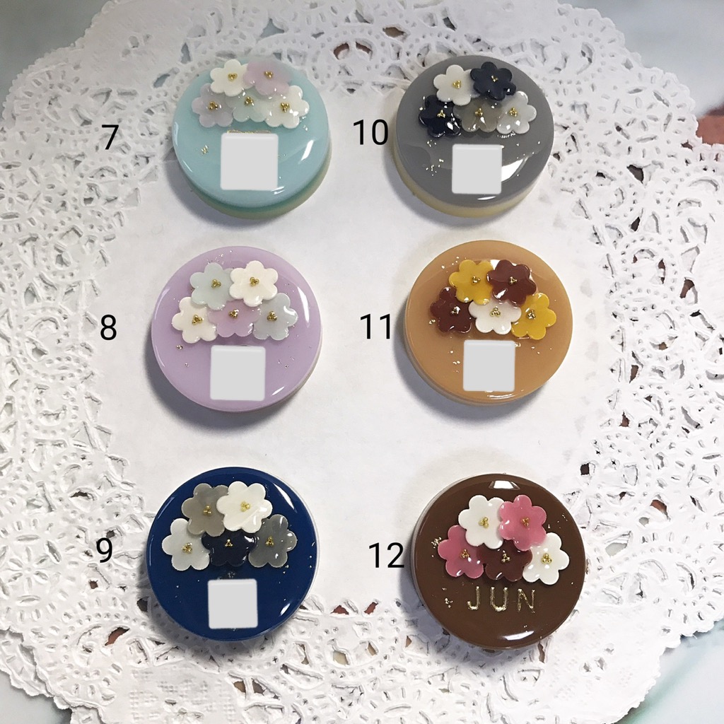 選べる18カラー 名前入り Flowerブーケケーキのマグネット Iichi ハンドメイド クラフト作品 手仕事品の通販
