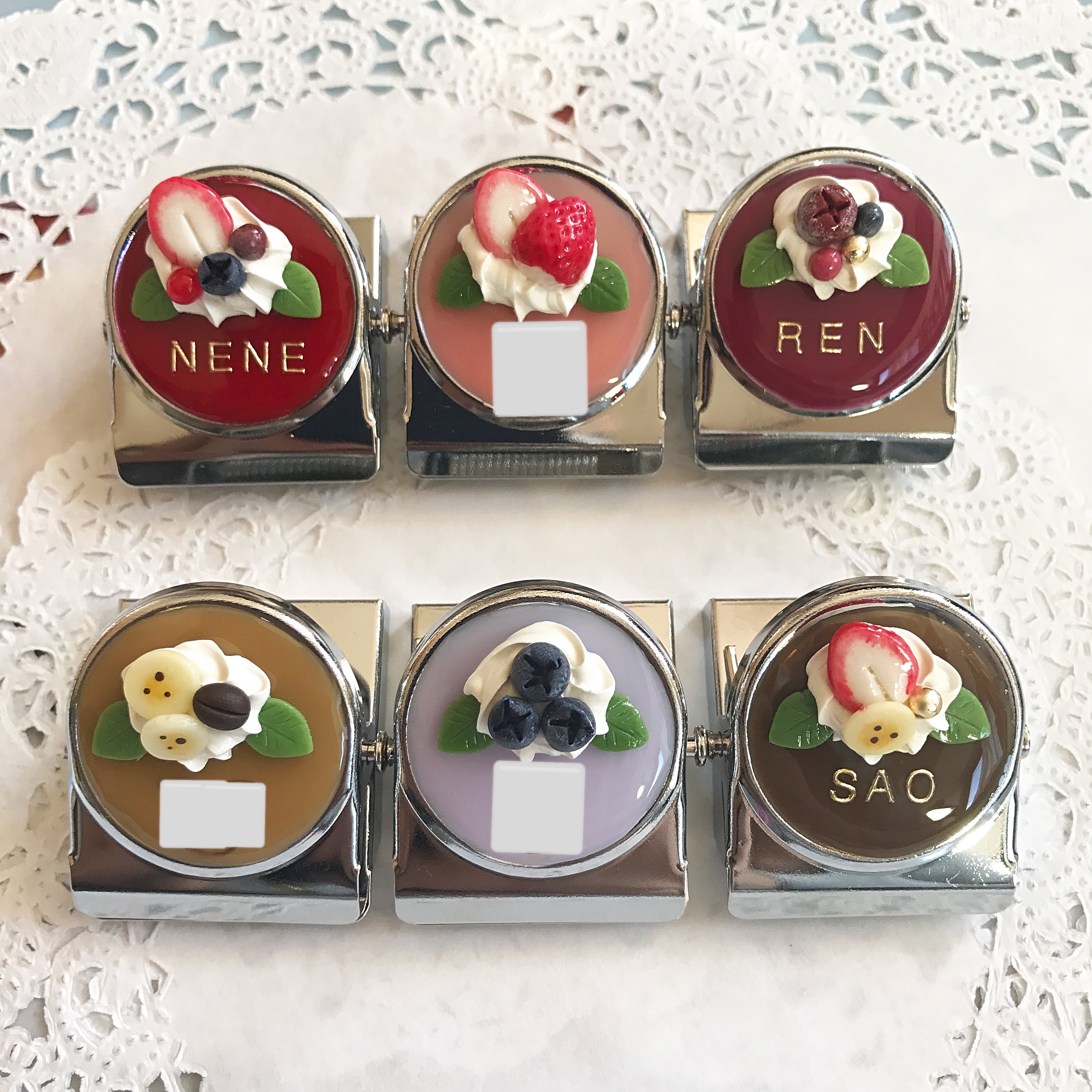 選べる6種類 名前入り 彩りケーキのクリップマグネット Iichi ハンドメイド クラフト作品 手仕事品の通販
