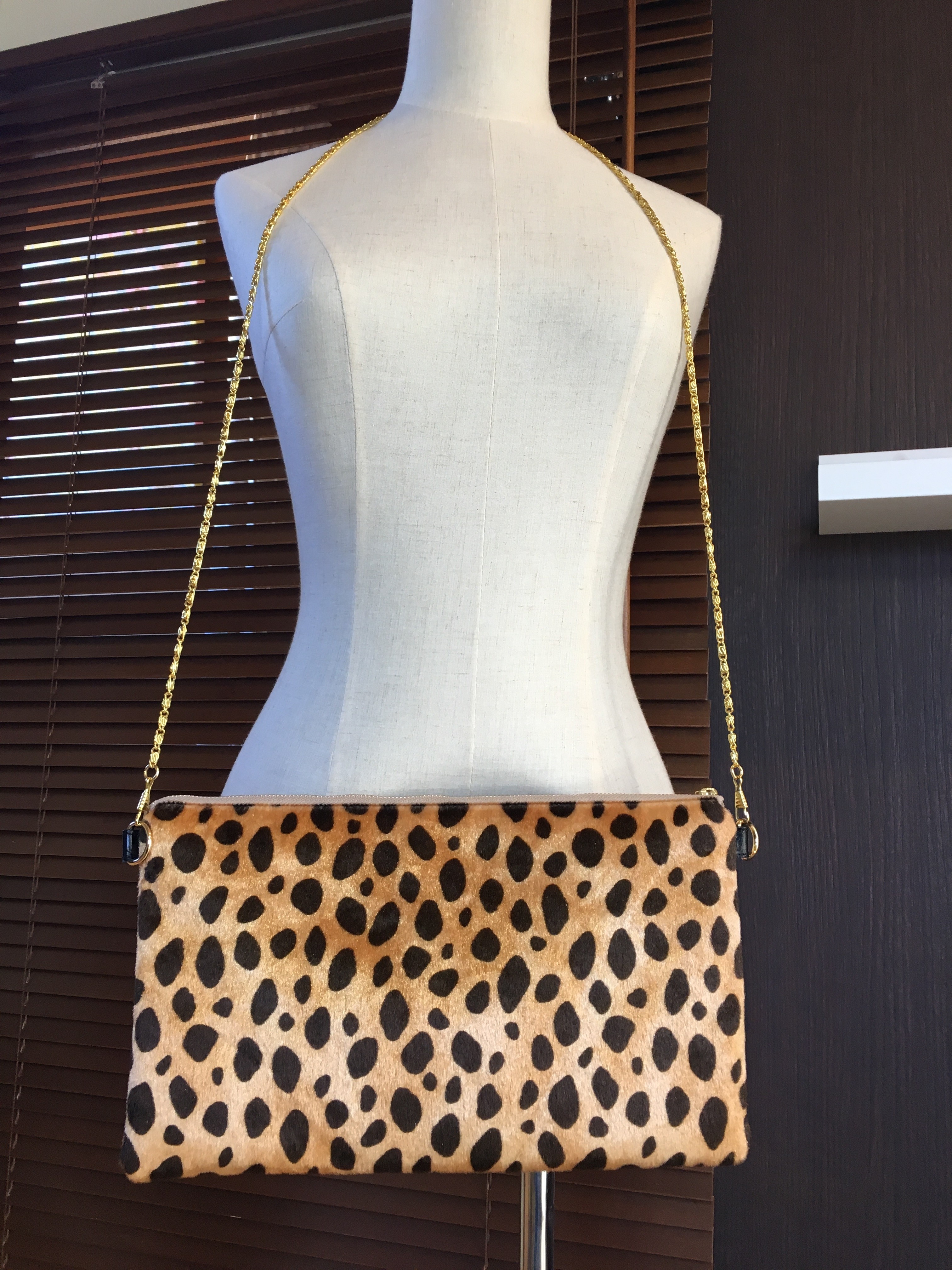 アニマル柄フェイクハラコの２wayチェーンバック Iichi ハンドメイド クラフト作品 手仕事品の通販