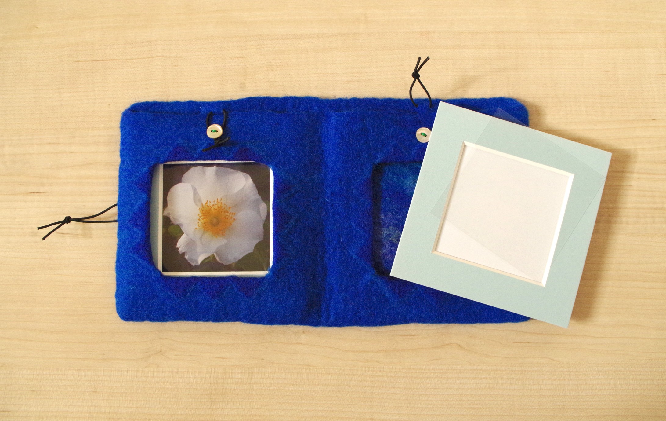 フォトフレーム ブルー Iichi ハンドメイド クラフト作品 手仕事品の通販