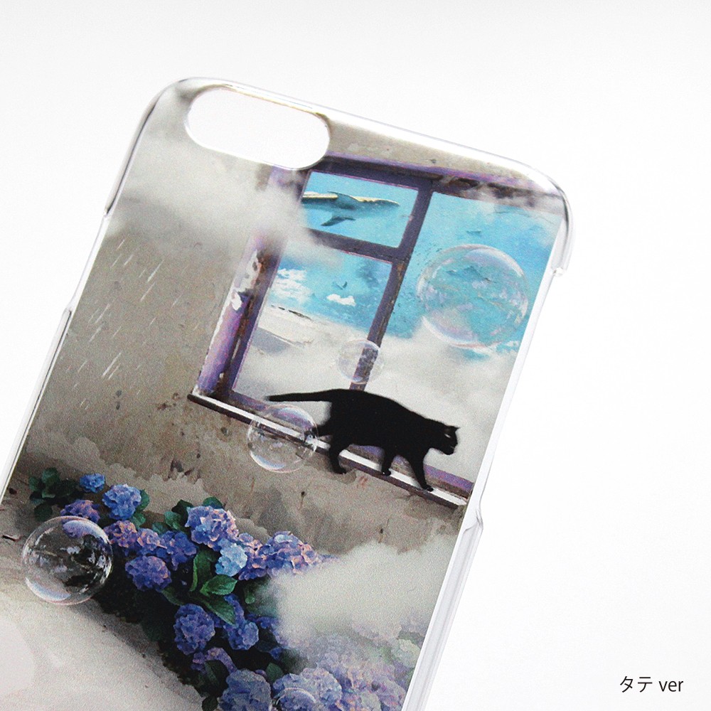 おさんぽネコin紫陽花の咲く部屋 プリントケース iPhone13Pro iPhone