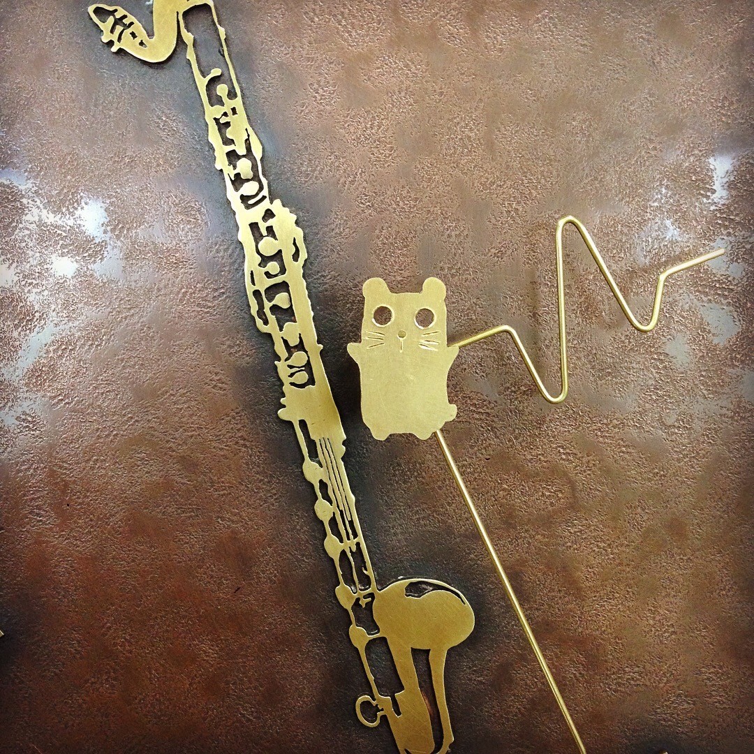 オーダーメイド 掛け時計 銅 真鍮製 例 バスクラリネットでのオーダー Iichi ハンドメイド クラフト作品 手仕事品の通販