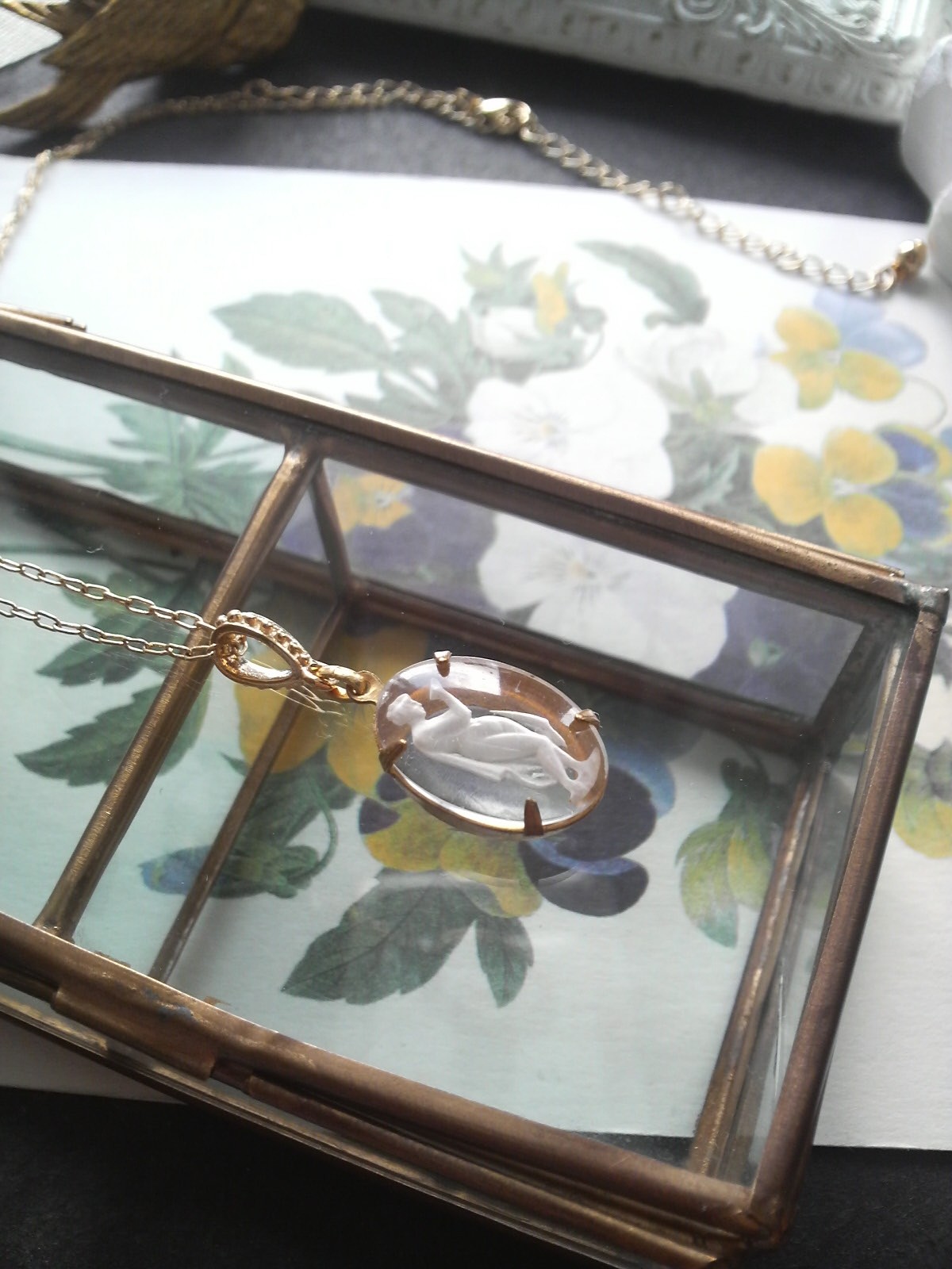 ヴィンテージ 女神アフロディーテintaglio ネックレス Iichi ハンドメイド クラフト作品 手仕事品の通販