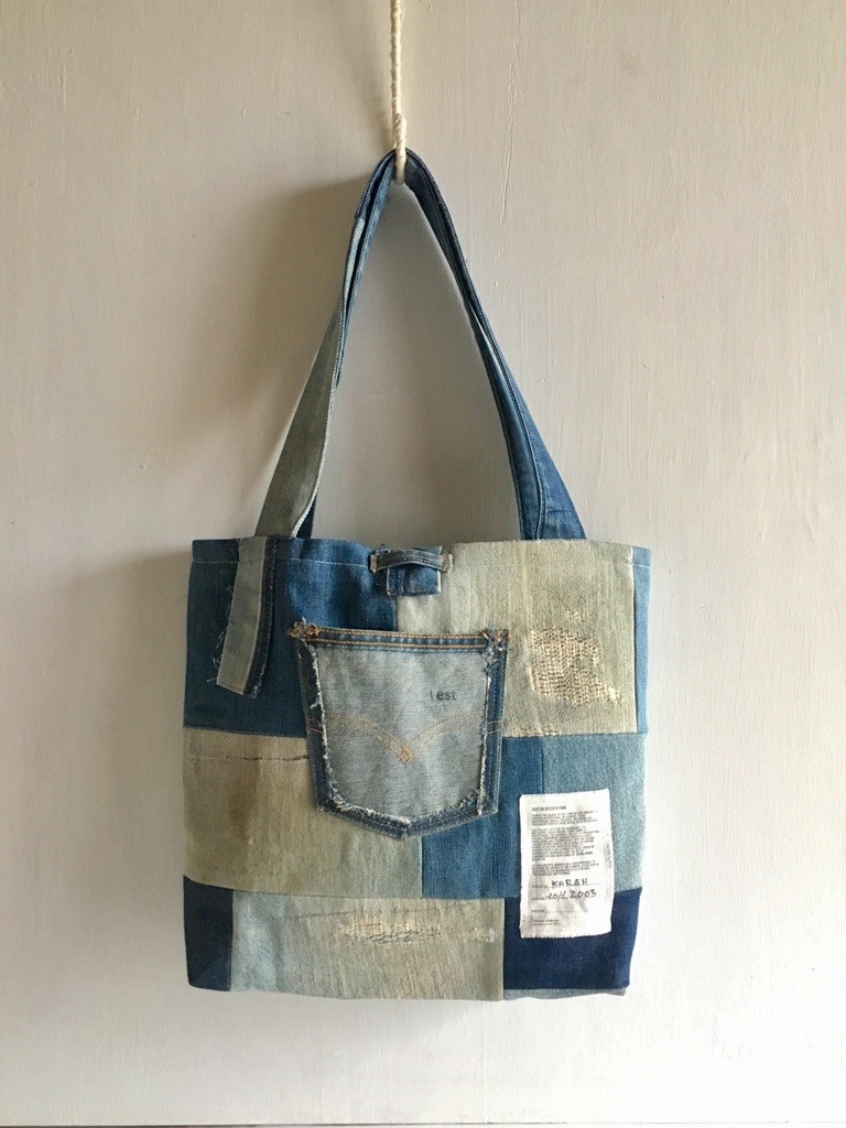 KITH デニムパッチワーク トートバッグ KITH Patchwork Tote Bag パッチワークデニムトート