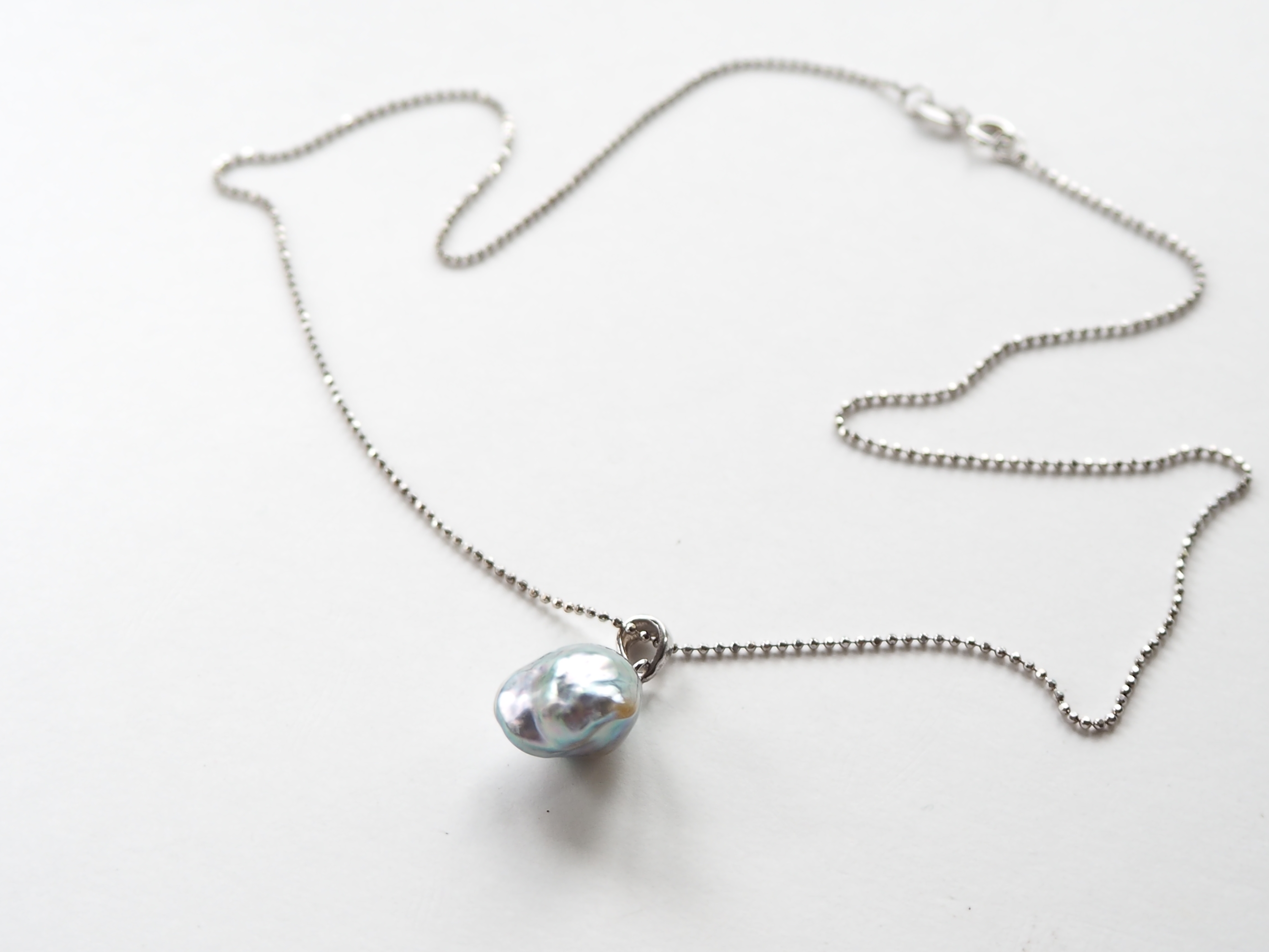 あこや真珠シルバーネックレス1 Iichi ハンドメイド クラフト作品 手仕事品の通販