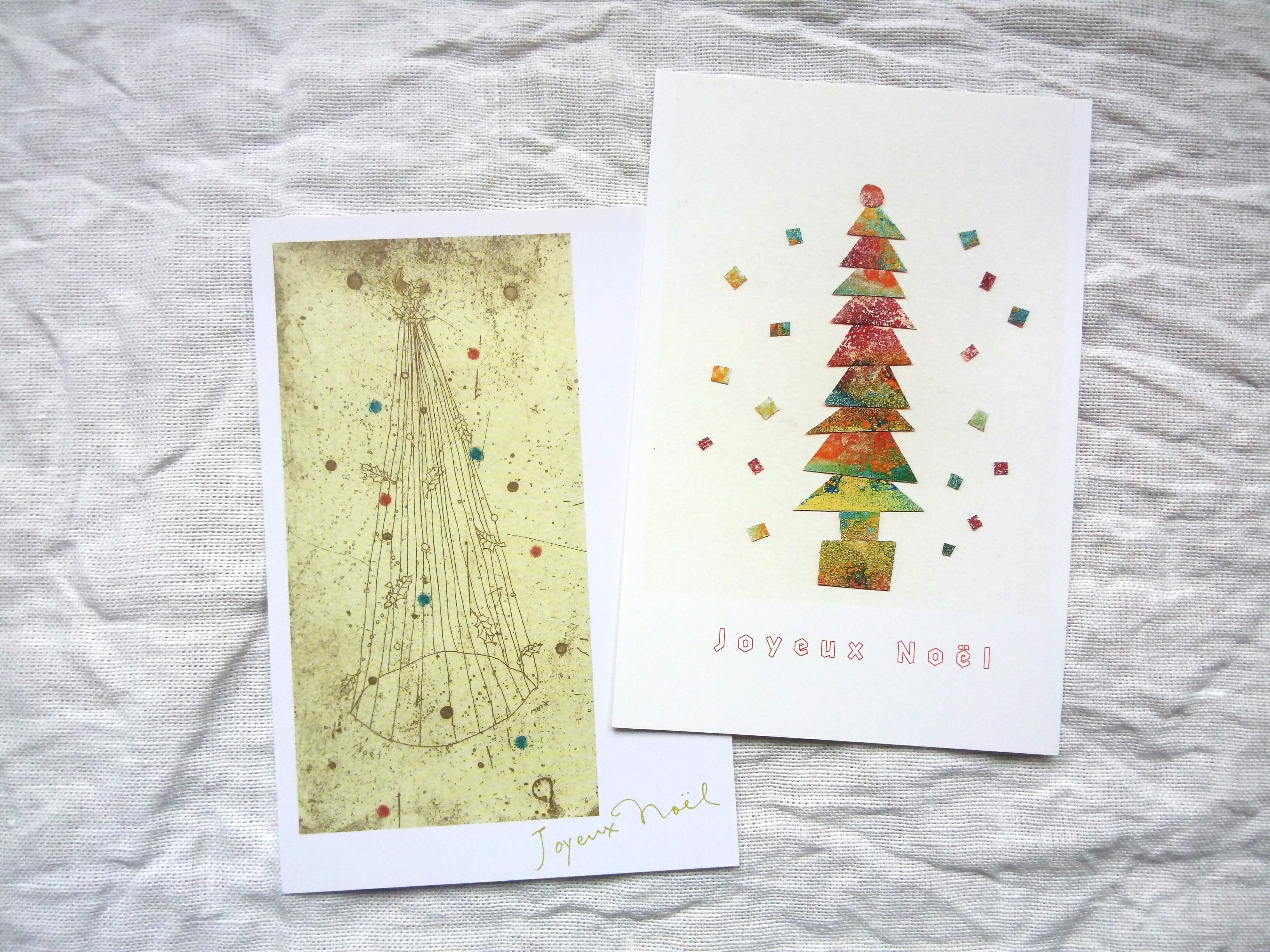 クリスマスポストカード ２枚 Iichi ハンドメイド クラフト作品 手仕事品の通販