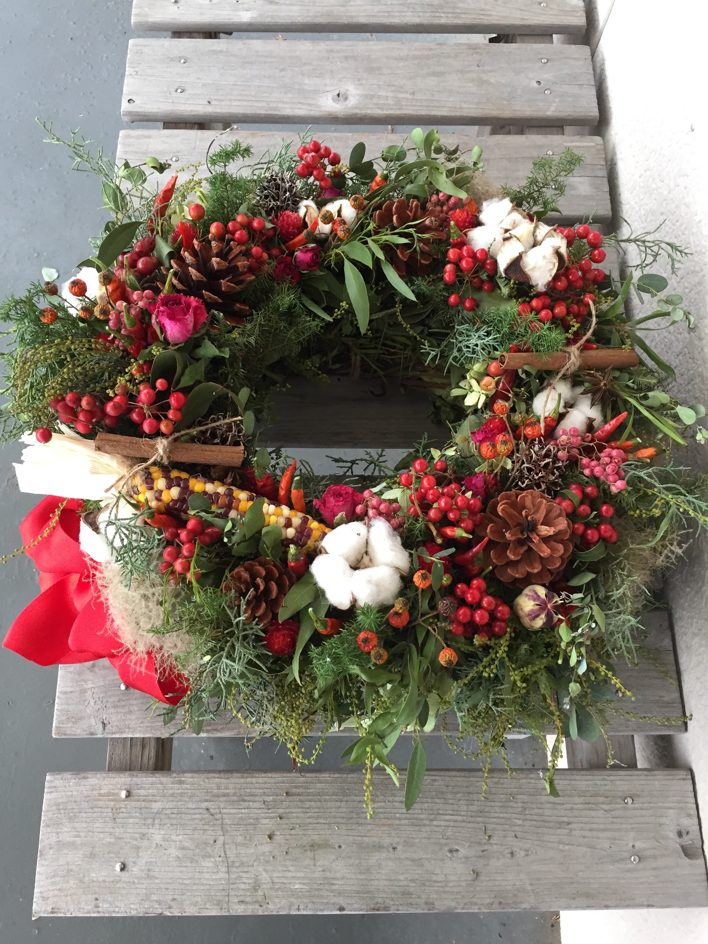 赤い実のクリスマス 大 Iichi ハンドメイド クラフト作品 手仕事品の通販