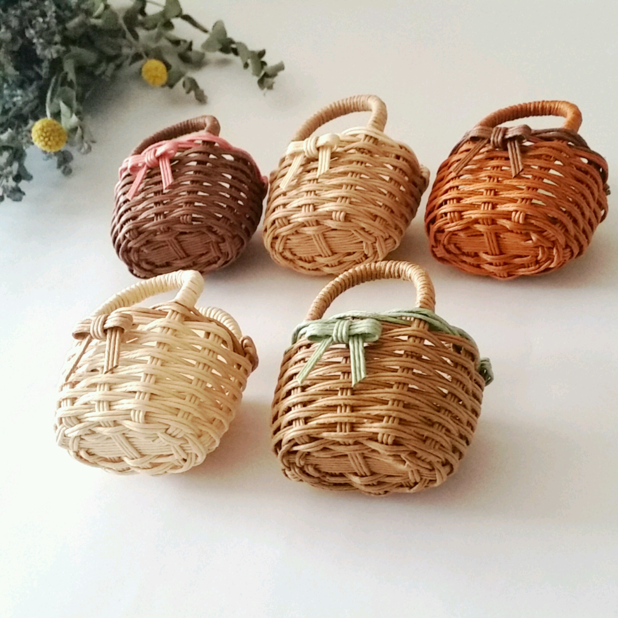 Miniかごバッグのガーランド Iichi ハンドメイド クラフト作品 手仕事品の通販