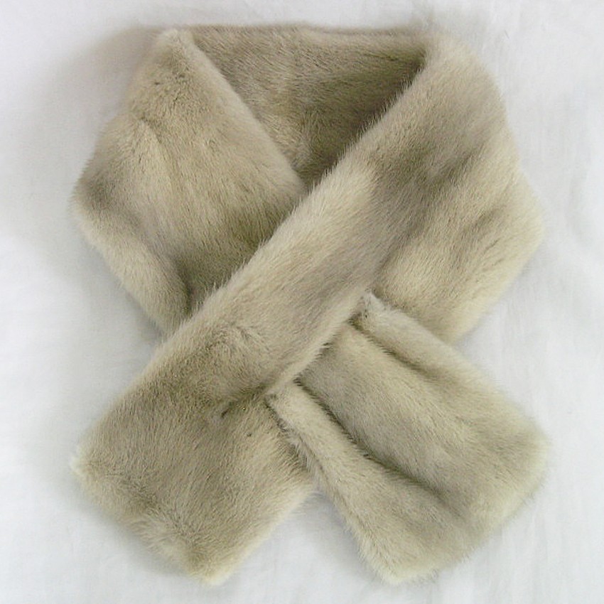 new antique fur ¶ サファイアミンクファースリット入りクロスマフラー 