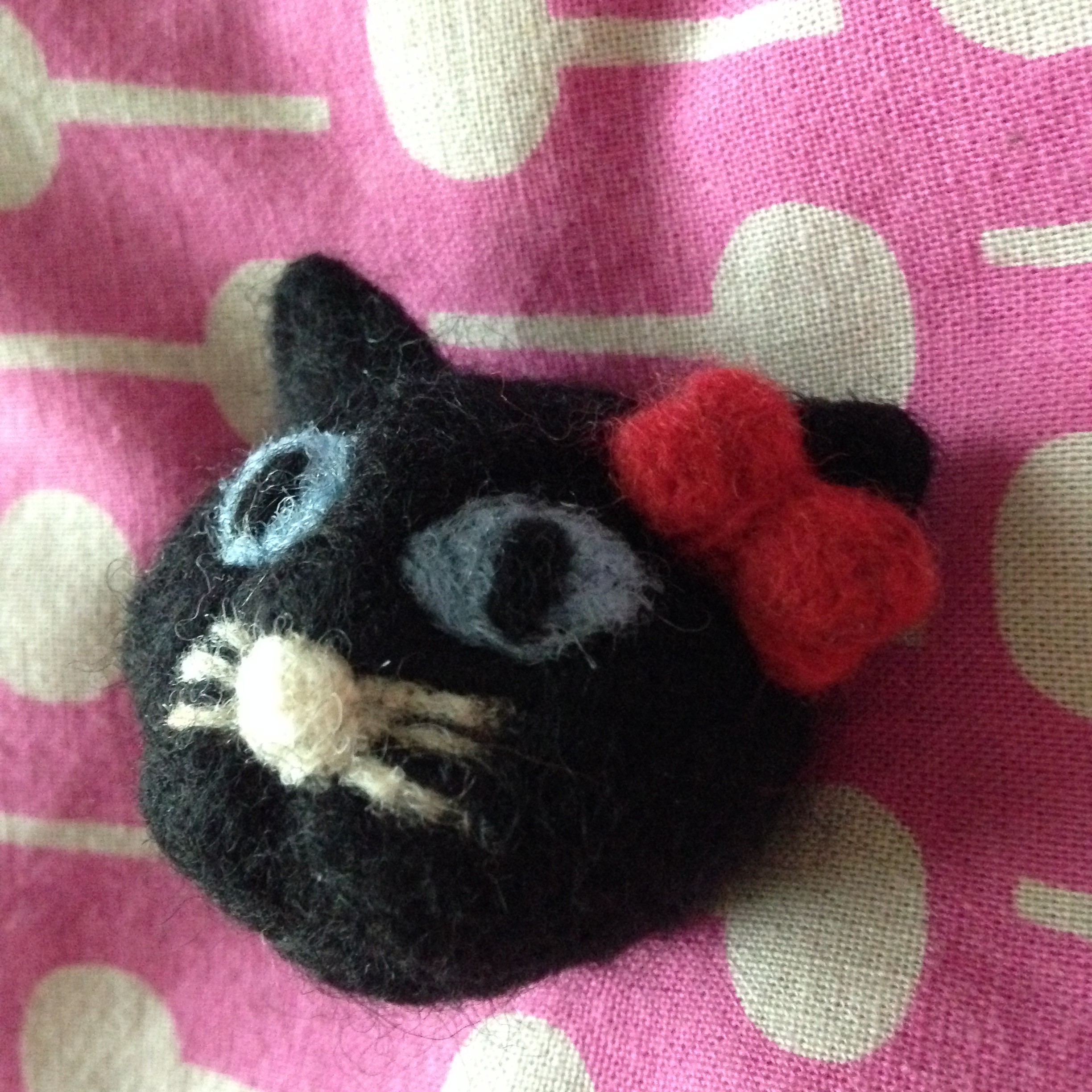受注生産 羊毛フェルト製 黒猫さんの立体マグネット Iichi ハンドメイド クラフト作品 手仕事品の通販