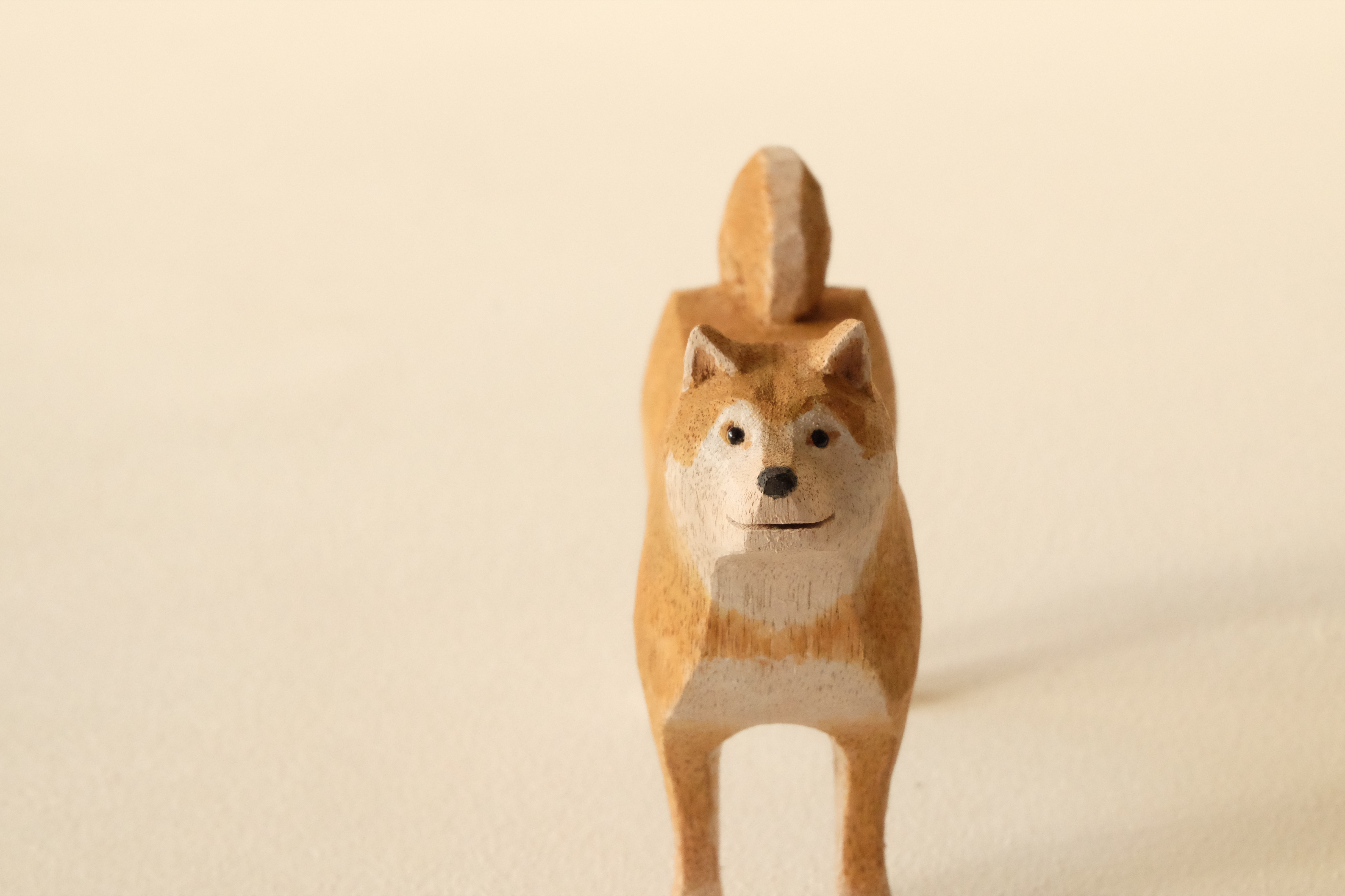 柴犬 茶 胡桃材着色 1901 Iichi ハンドメイド クラフト作品 手仕事品の通販