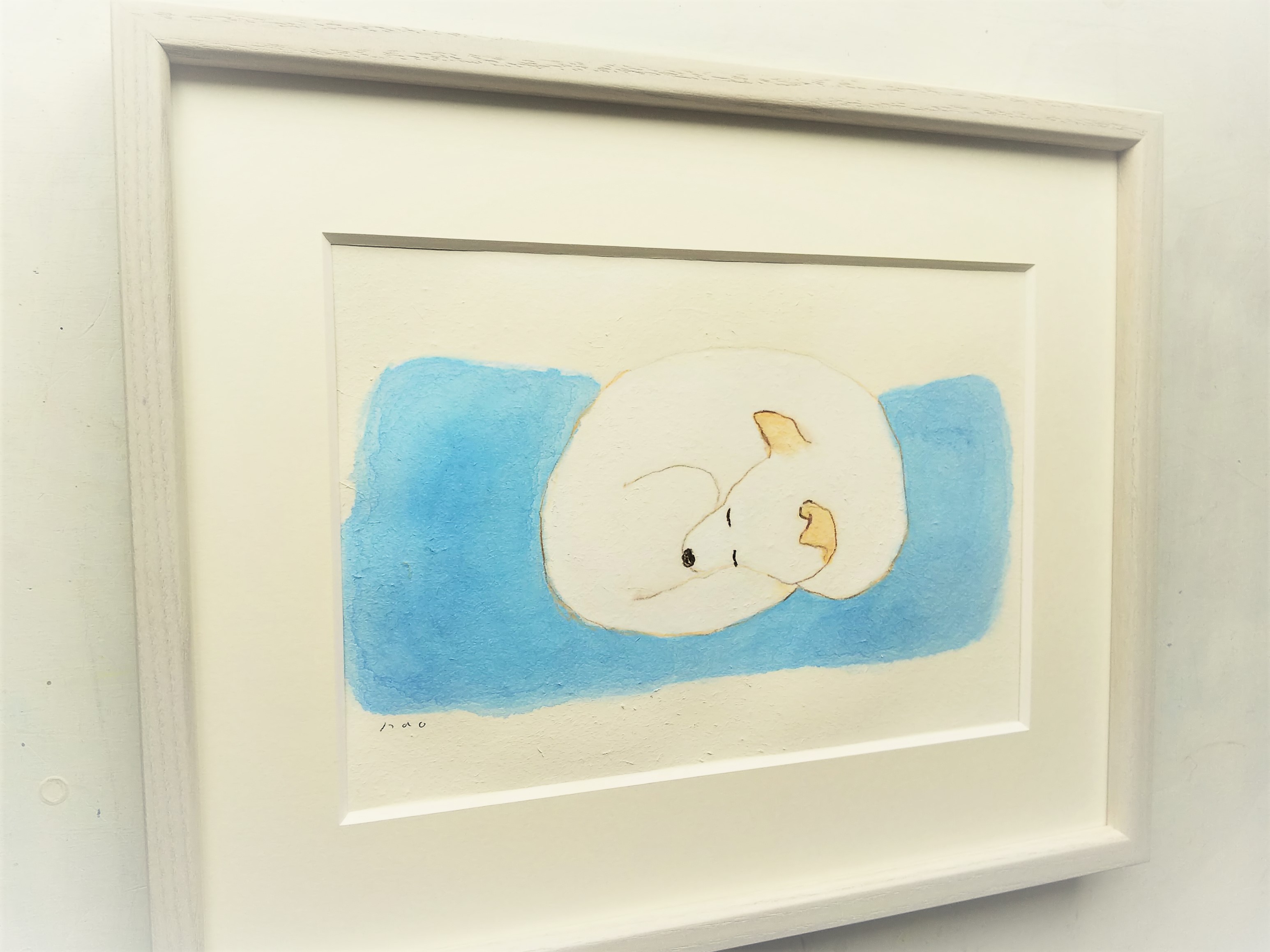 眠る犬 イラスト原画 額縁入り Iichi ハンドメイド クラフト作品 手仕事品の通販