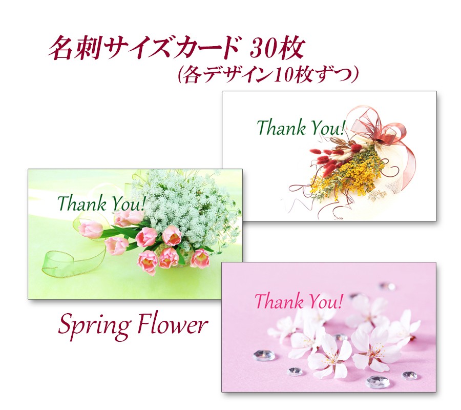 春の花 名刺サイズサンキューカード 30枚 Iichi ハンドメイド クラフト作品 手仕事品の通販