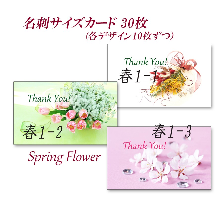 春の花 名刺サイズサンキューカード 30枚 Iichi ハンドメイド クラフト作品 手仕事品の通販