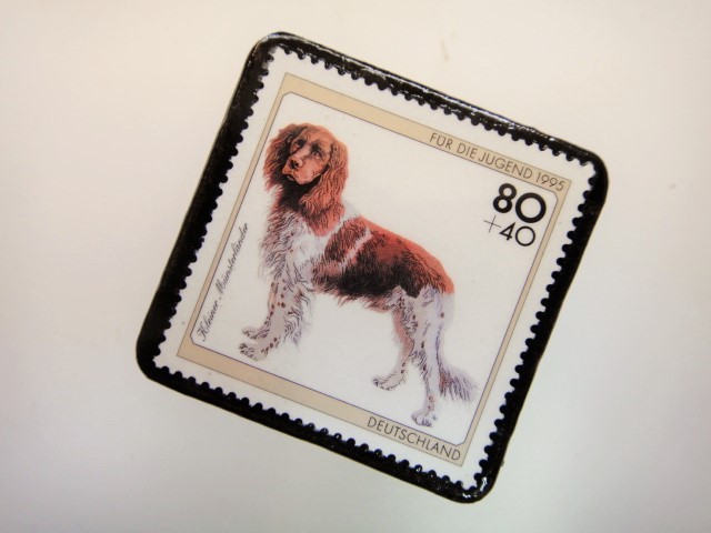 ドイツ 犬切手ブローチ 39 Iichi ハンドメイド クラフト作品 手仕事品の通販