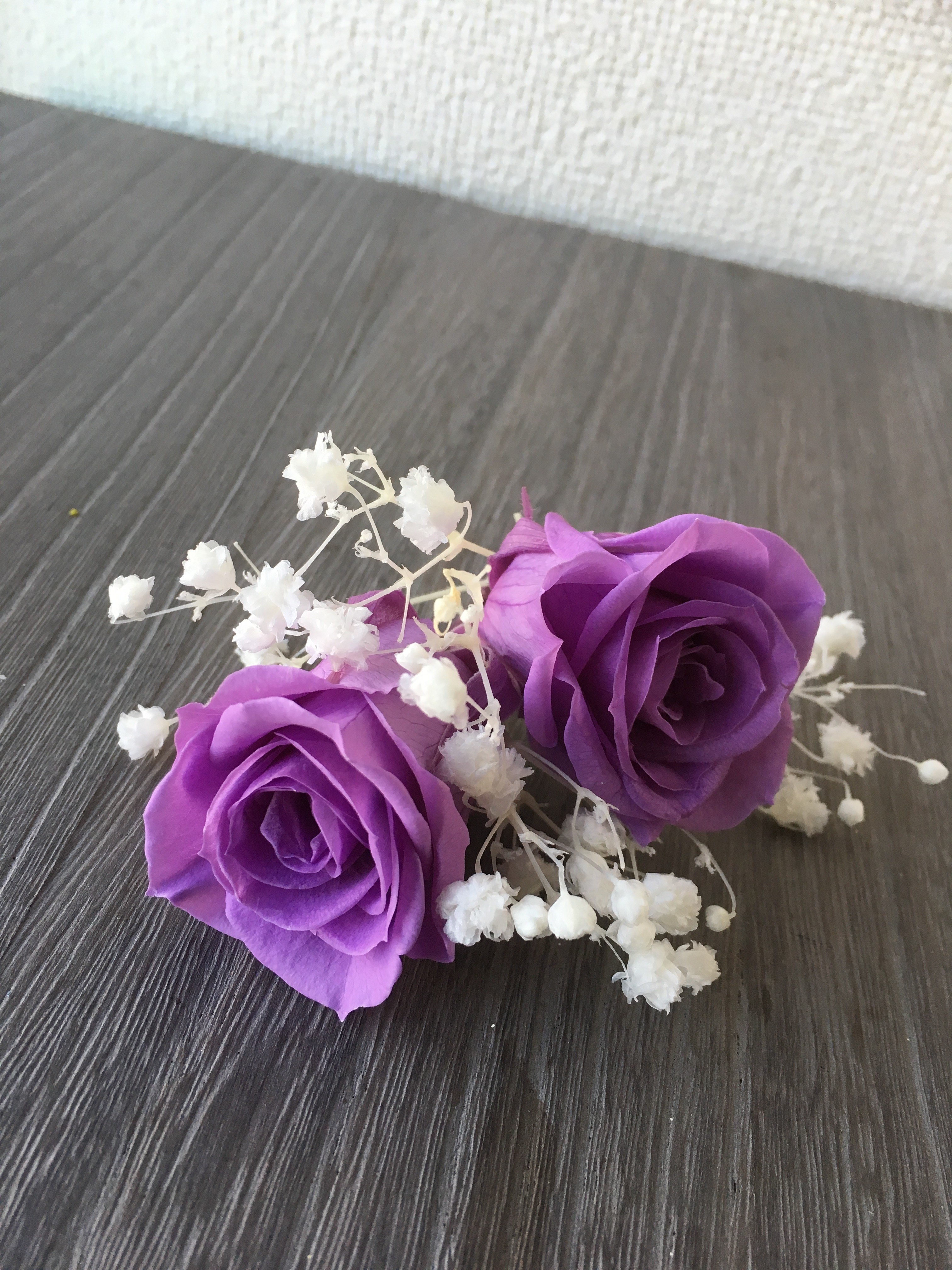 税込 10円 本物花 髪飾り かすみ草パープル その他 税込 10円 本物花 髪飾り かすみ草パープル その他