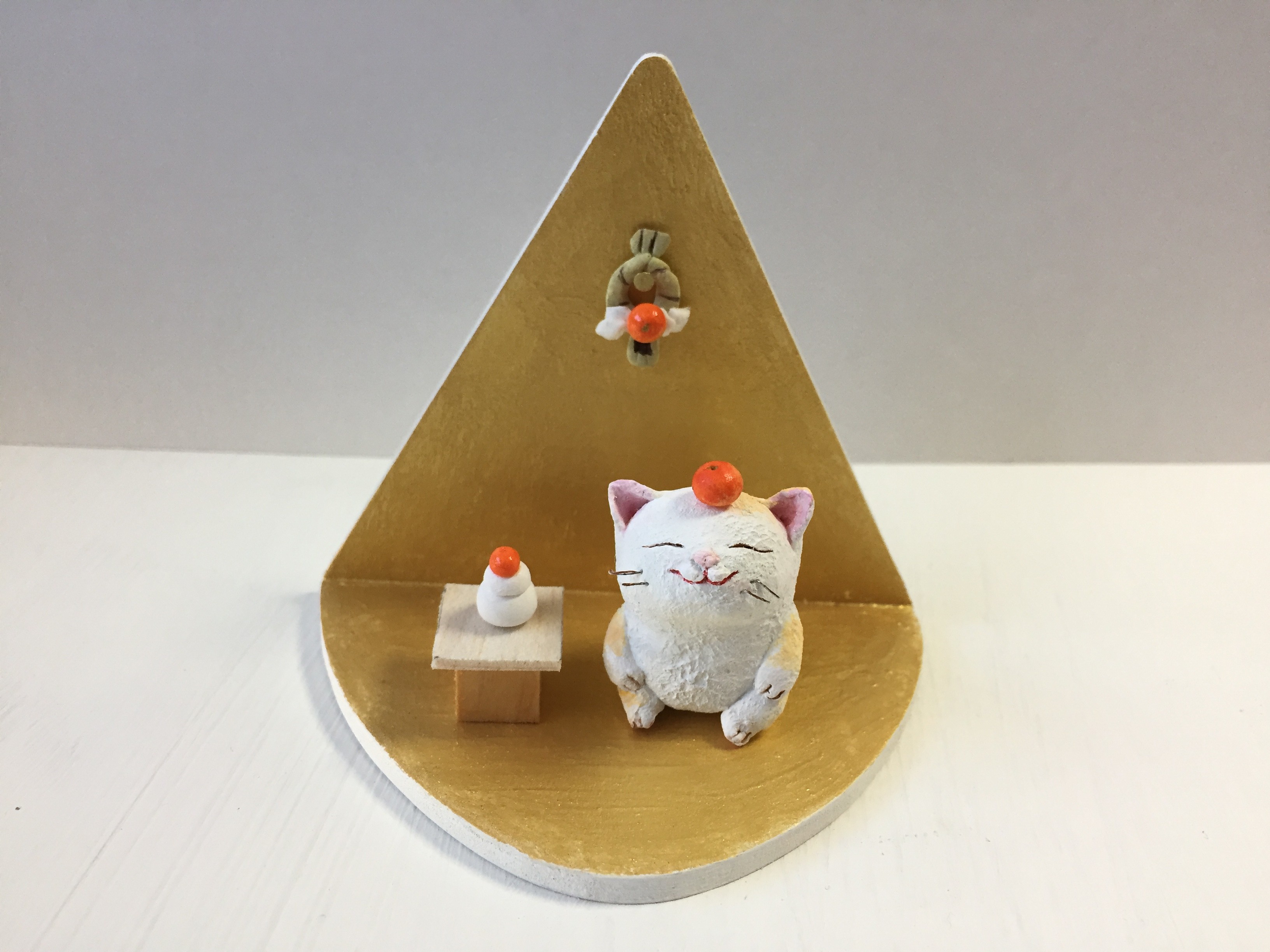 鏡餅猫さんお正月セット Iichi ハンドメイド クラフト作品 手仕事品の通販