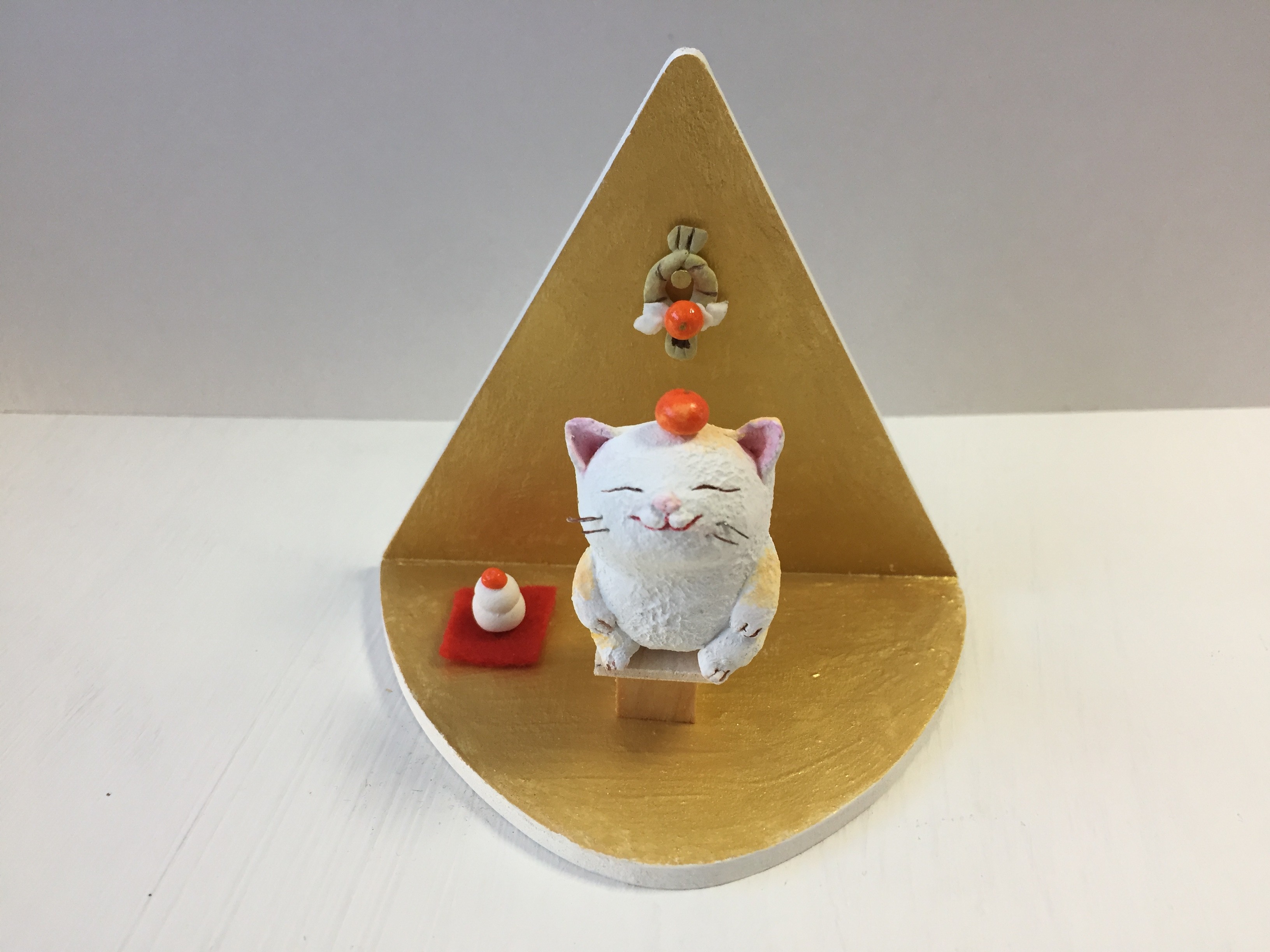 鏡餅猫さんお正月セット Iichi ハンドメイド クラフト作品 手仕事品の通販