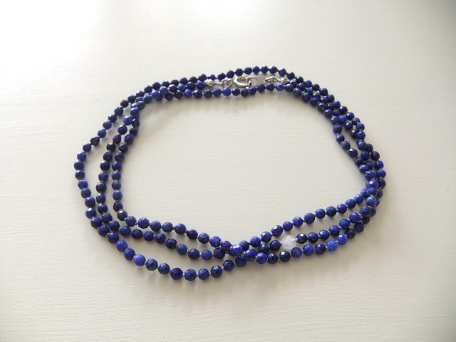 ラピスラズリシルクコードノットネックレス Iichi ハンドメイド クラフト作品 手仕事品の通販