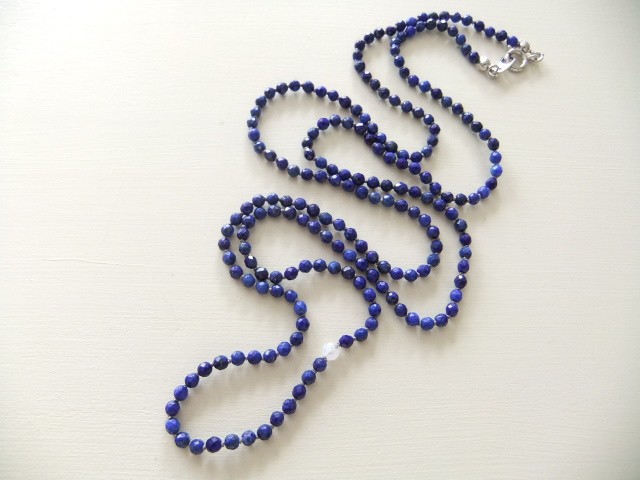 ラピスラズリシルクコードノットネックレス Iichi ハンドメイド クラフト作品 手仕事品の通販