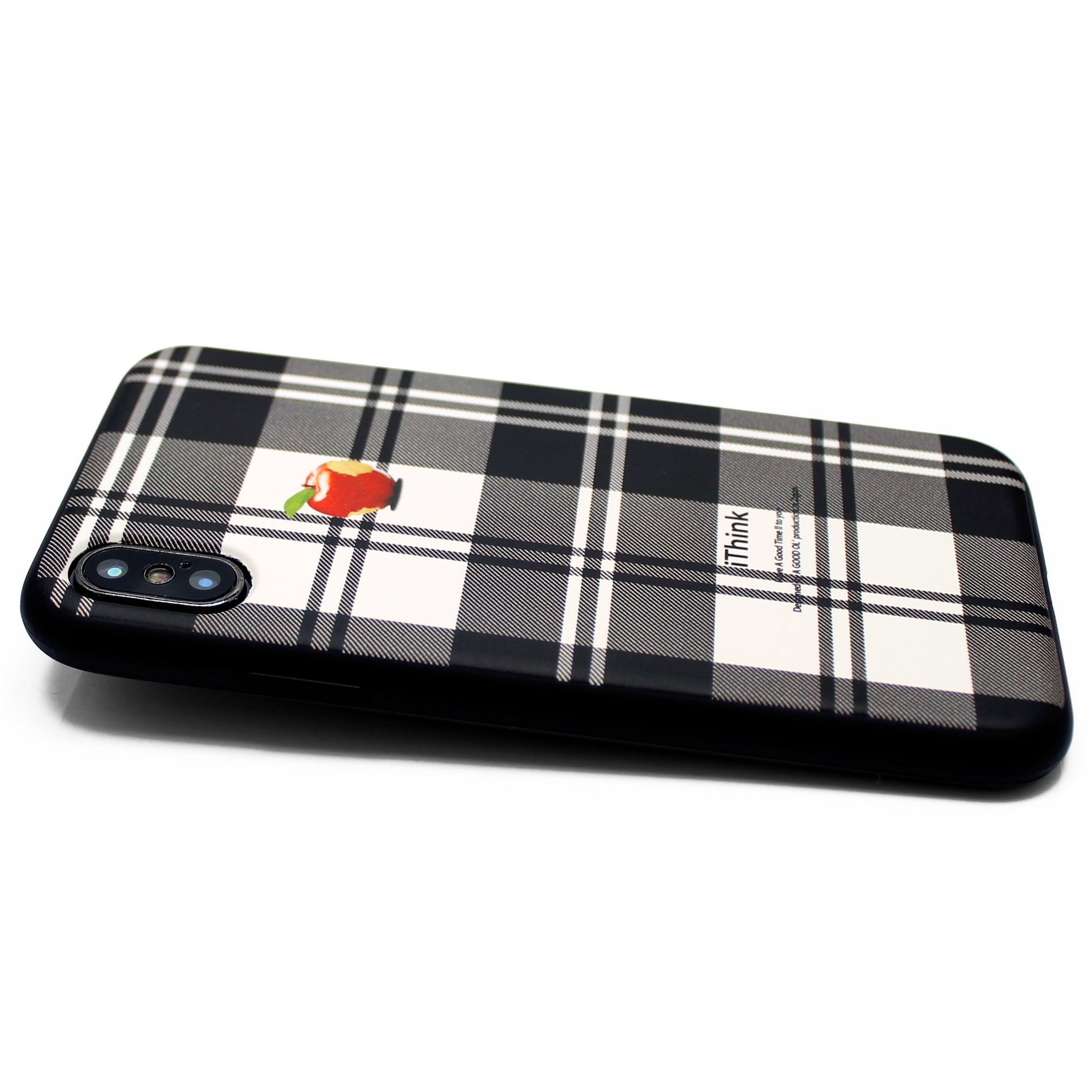 Iphonexケース Iphonexsケース 軽量レザーケースiphonexカバー ホワイト ブラック 赤リンゴタータンチェック Iichi ハンドメイド クラフト作品 手仕事品の通販