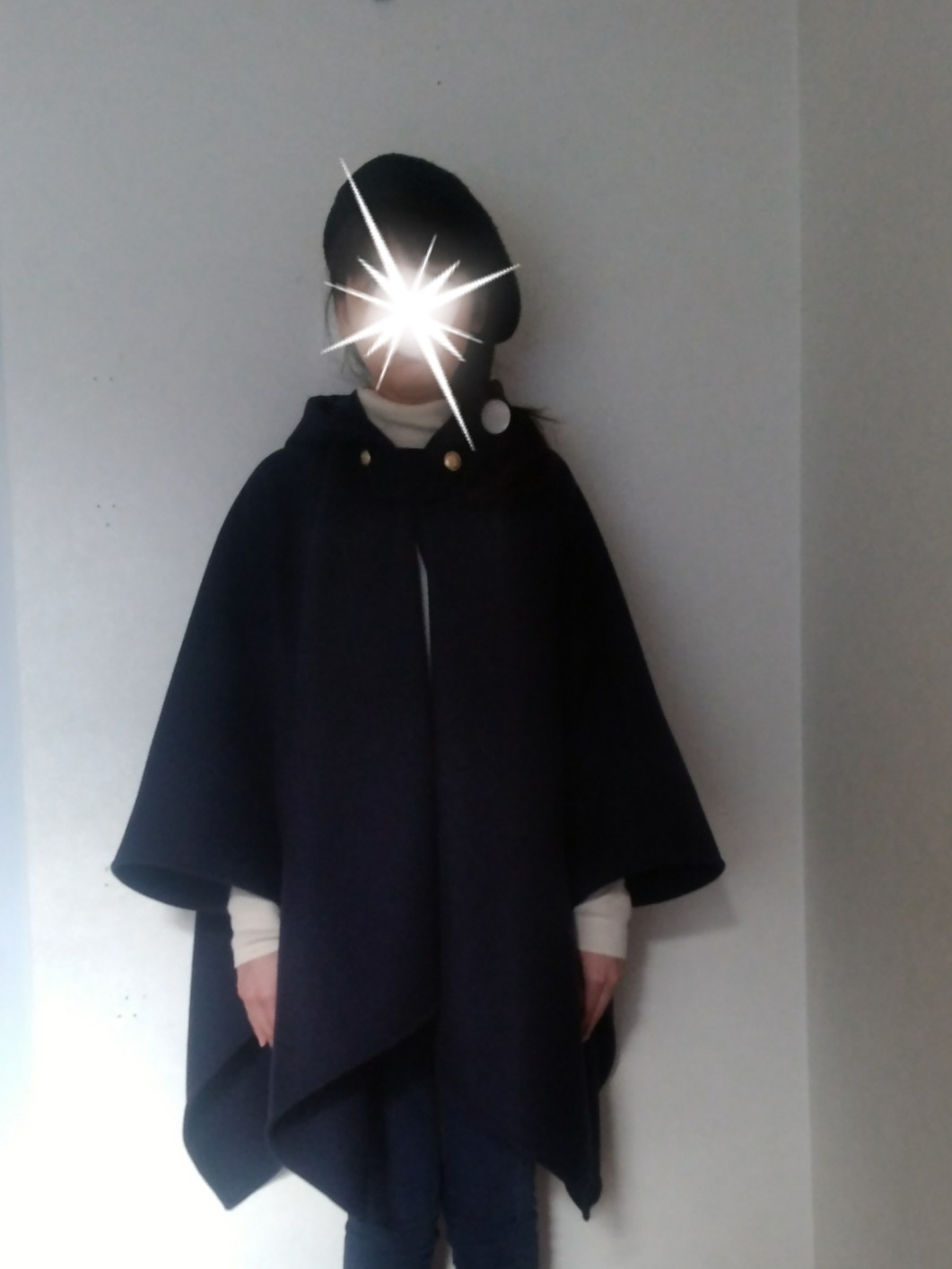 新色 マント フリーサイズ ネイビー Iichi ハンドメイド クラフト作品 手仕事品の通販