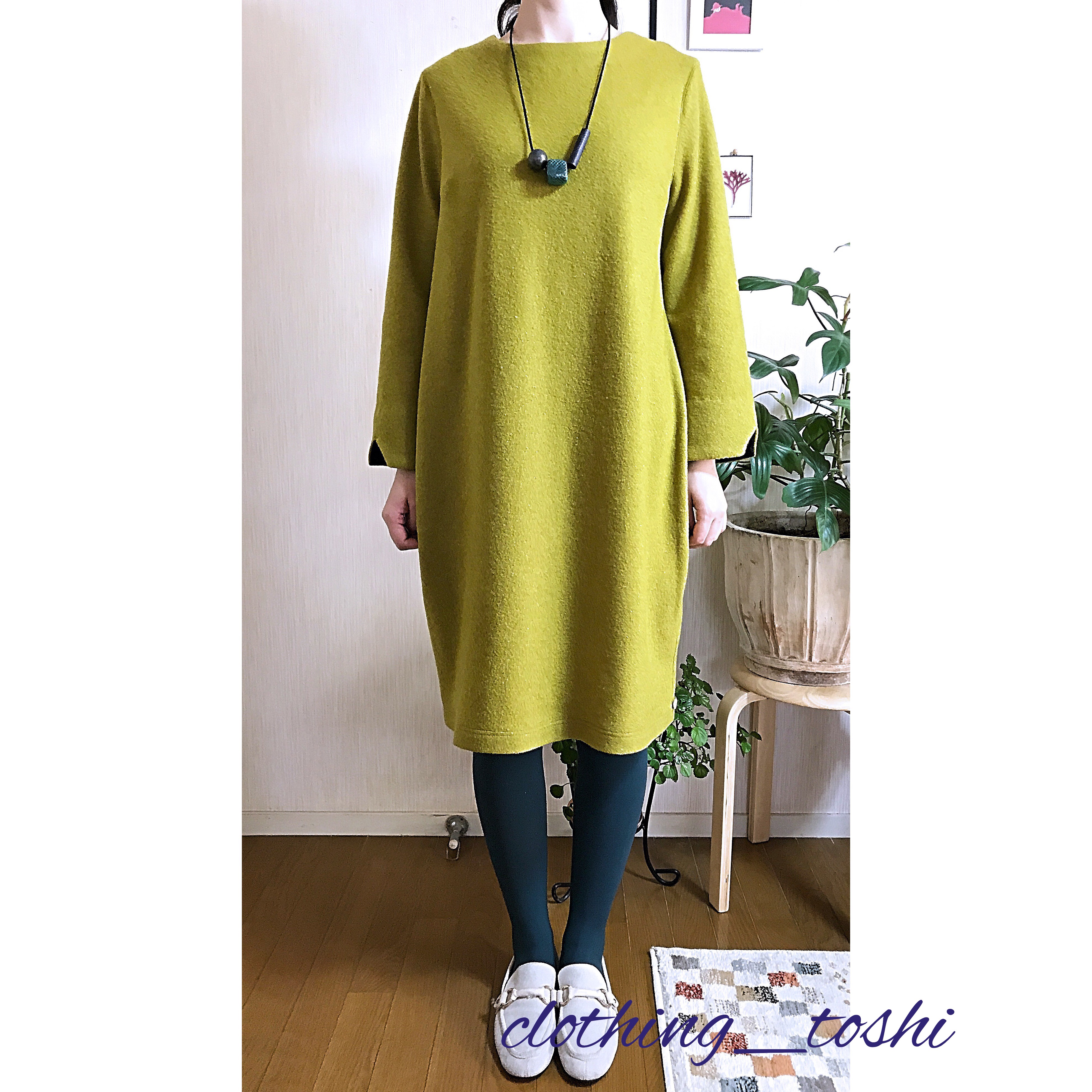 薄地圧縮ウールワンピース Iichi ハンドメイド クラフト作品 手仕事品の通販