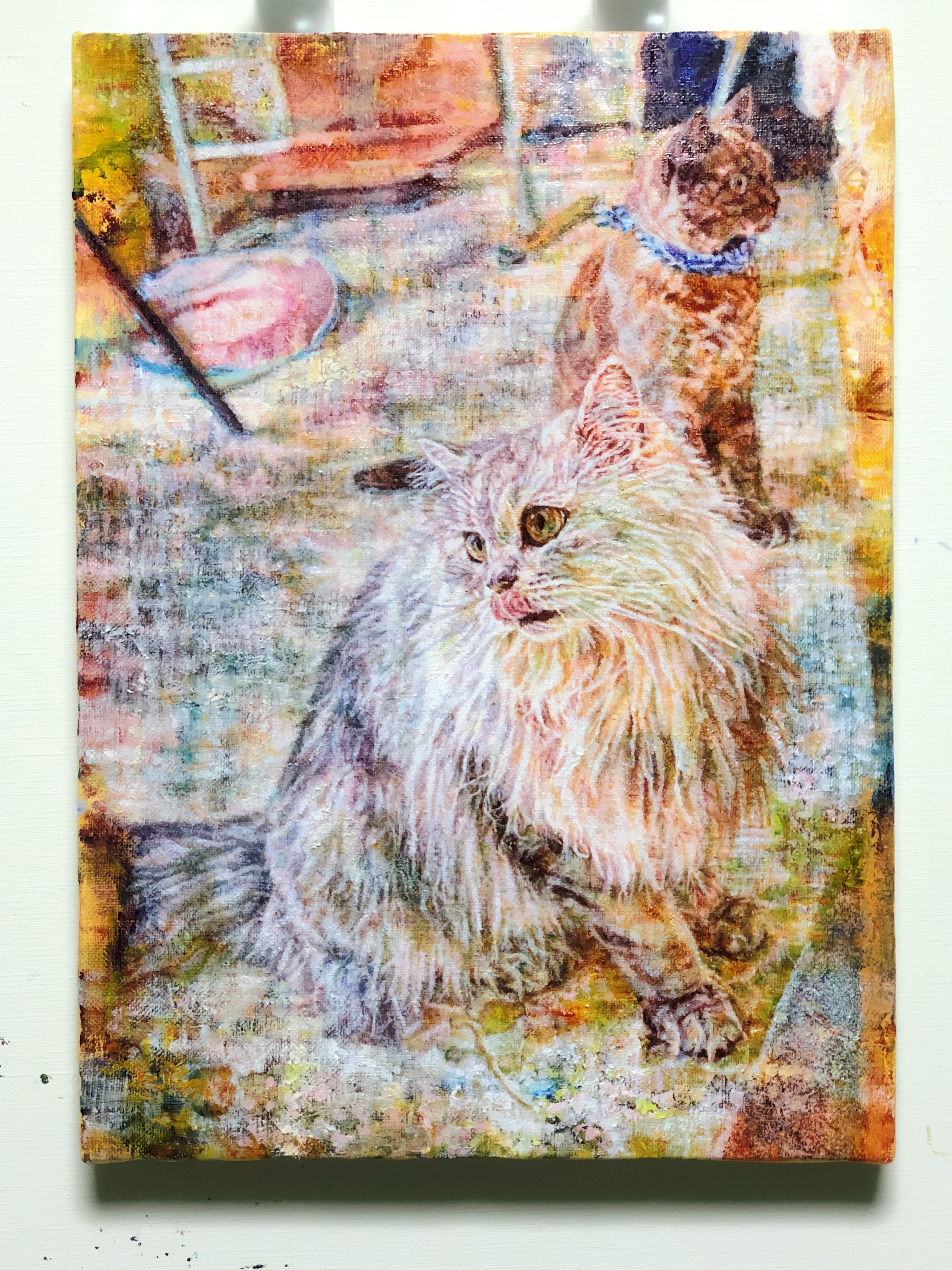 受注制作 動物肖像画 猫や犬や鳥など似顔絵 承ります 画材 キャンバス 油彩 オーダー Iichi ハンドメイド クラフト作品 手仕事品の通販