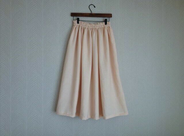 Wガーゼ サーモンピンク ロングスカート Iichi ハンドメイド クラフト作品 手仕事品の通販