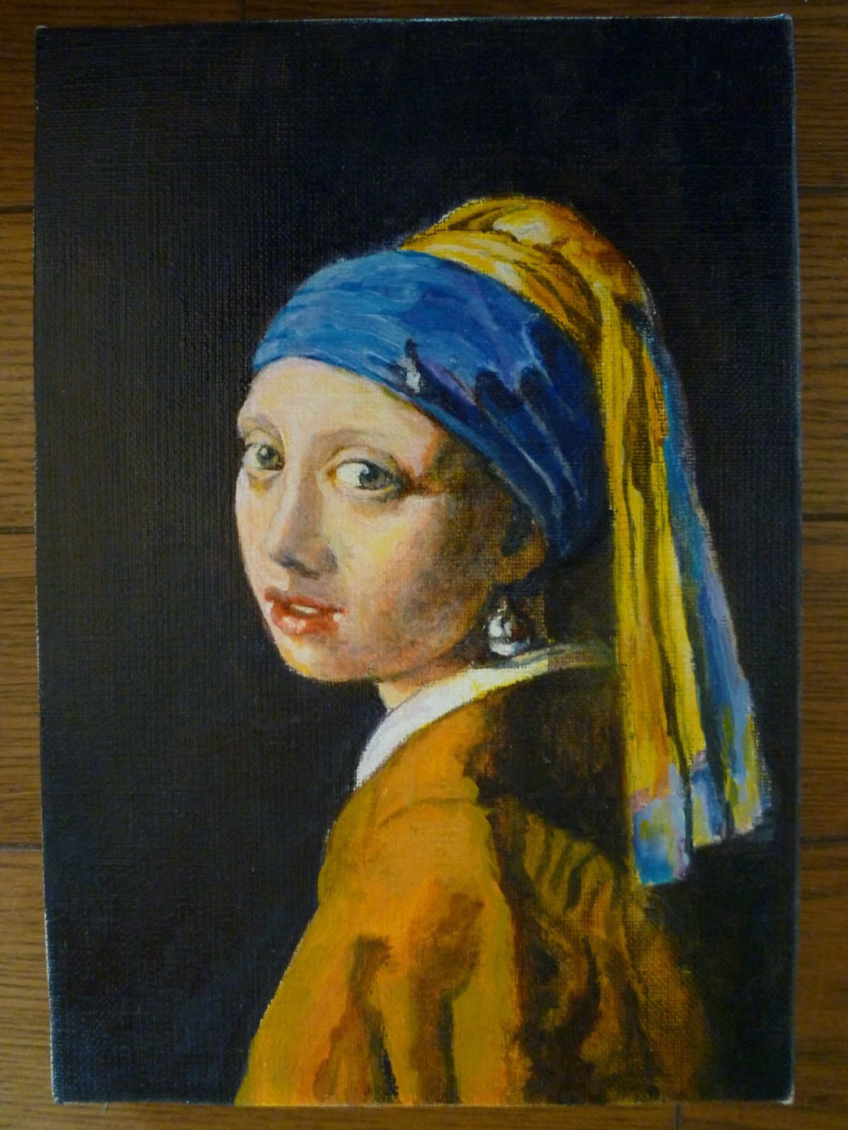油絵 真珠の耳飾りの少女 美人画 絵画 油彩 人物画 肖像画 - 絵画