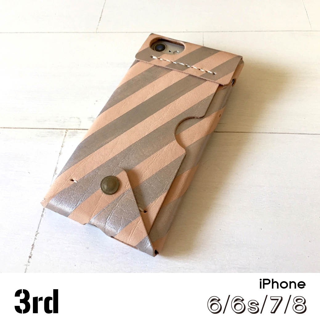 受注制作 Iphoneケース 3rd Iphone6 6s 7 8 シルバーストライプ Iichi ハンドメイド クラフト作品 手仕事品の通販