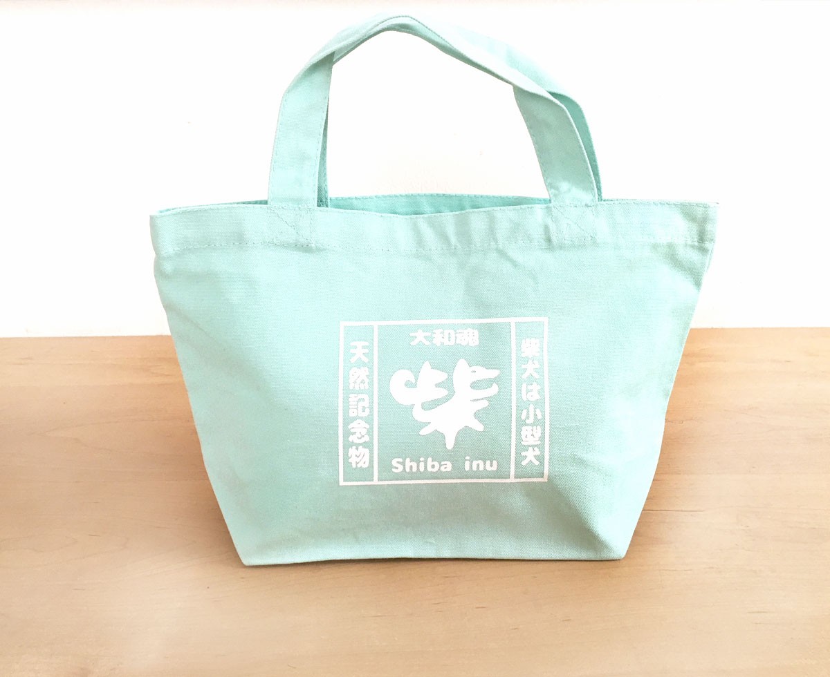 柴犬さんお散歩バッグ コットントートバッグ 天然記念物柴犬 ミント Iichi ハンドメイド クラフト作品 手仕事品の通販