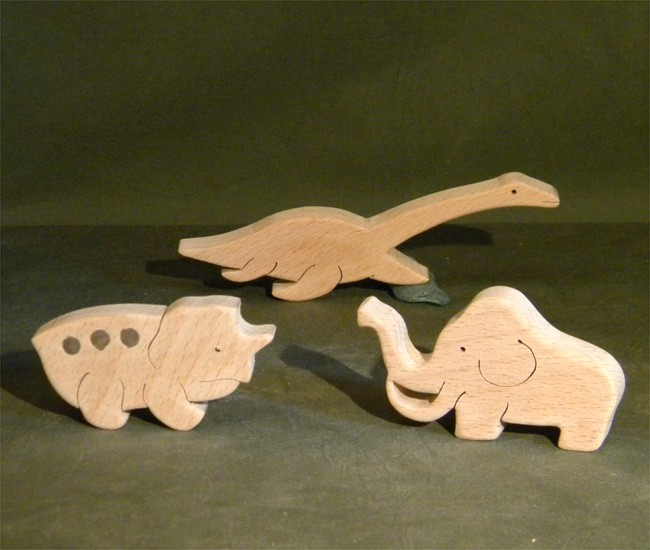 木のパズル 恐竜たちとマンモス Iichi ハンドメイド クラフト作品 手仕事品の通販