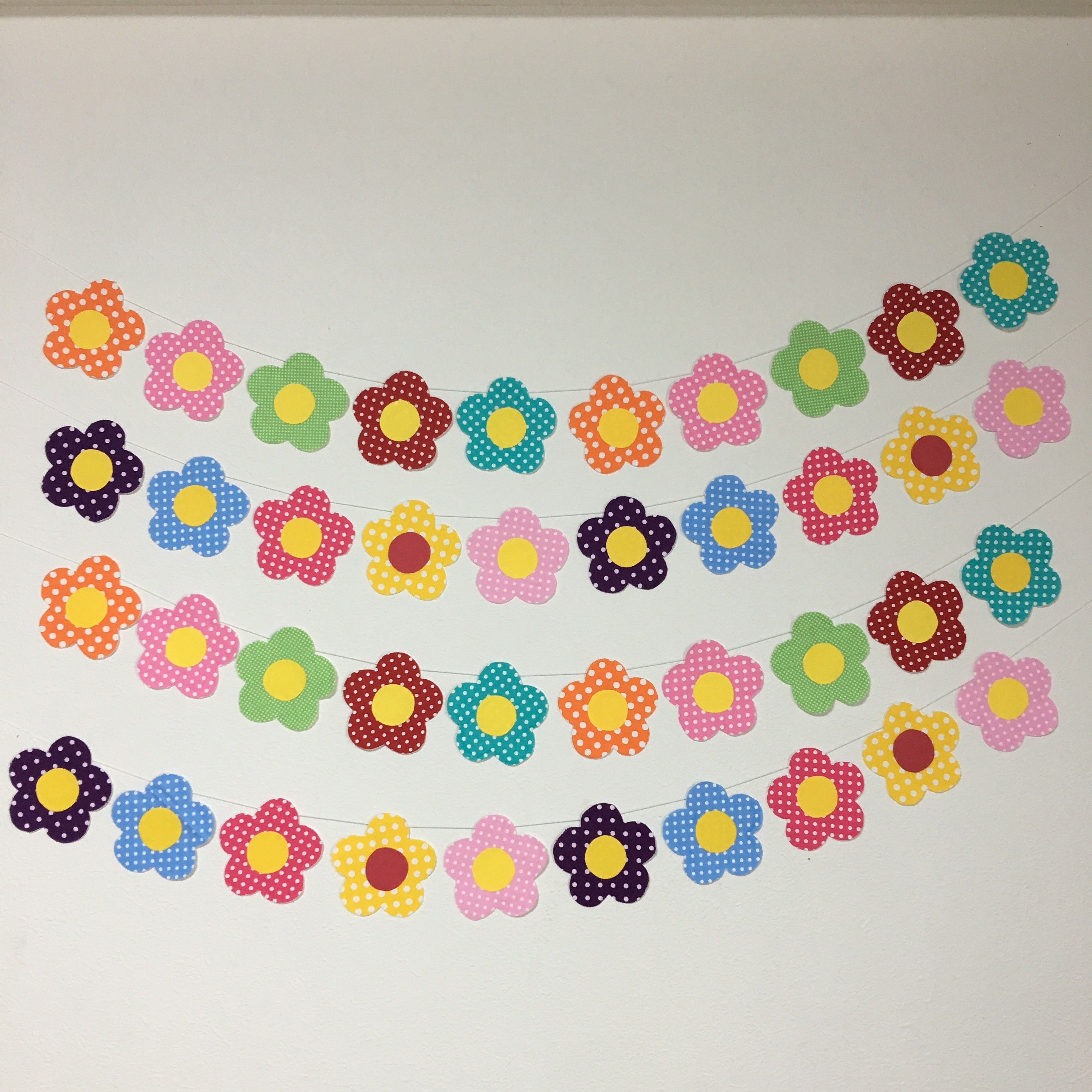壁面飾り 花のガーランド Iichi ハンドメイド クラフト作品 手仕事品の通販