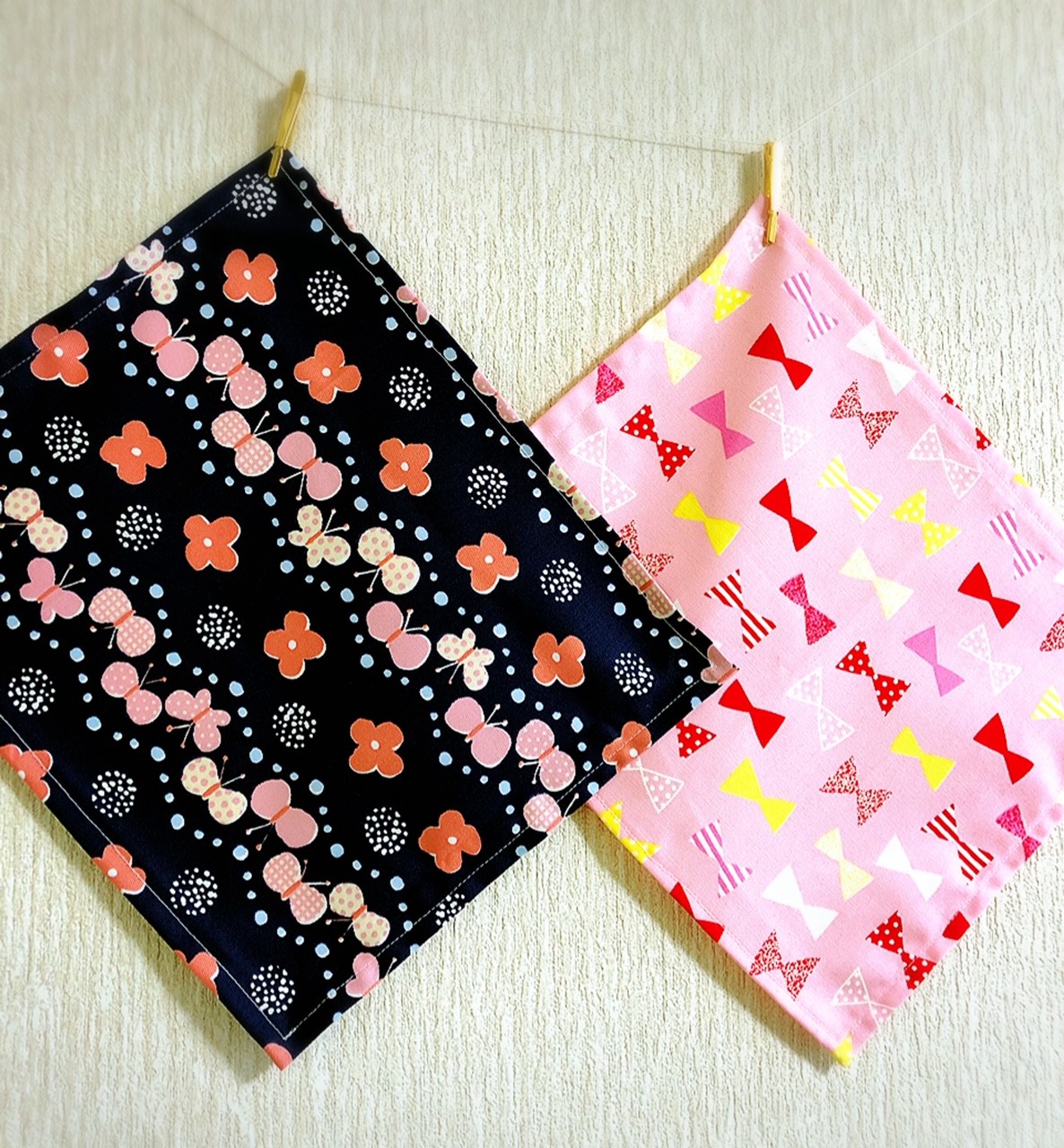 送料無料 幼稚園小さめナフキン お花ちょうちょ Iichi ハンドメイド クラフト作品 手仕事品の通販