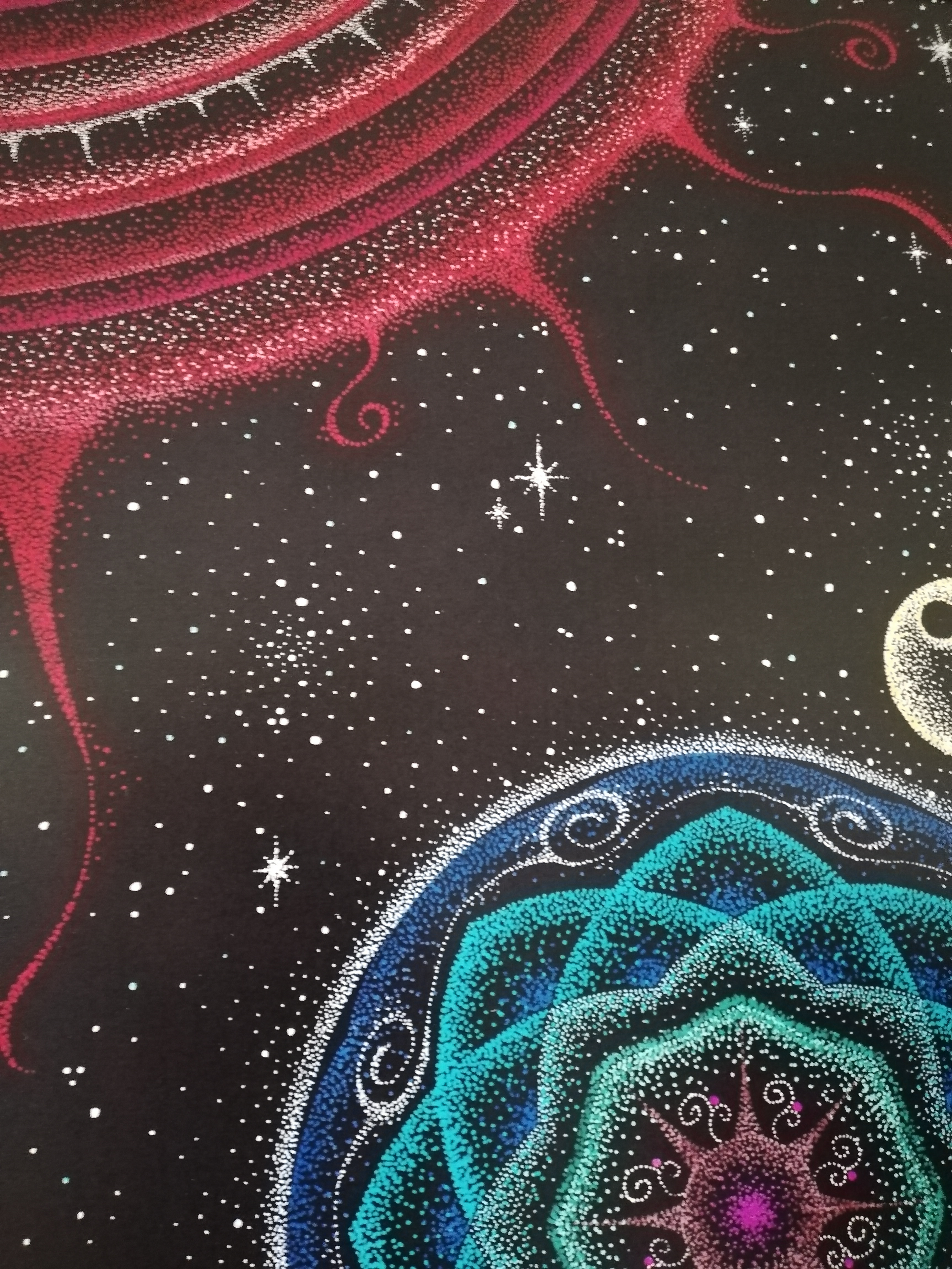 2lサイズフォトポスター 点描曼荼羅アート 太陽 地球 月 Iichi ハンドメイド クラフト作品 手仕事品の通販