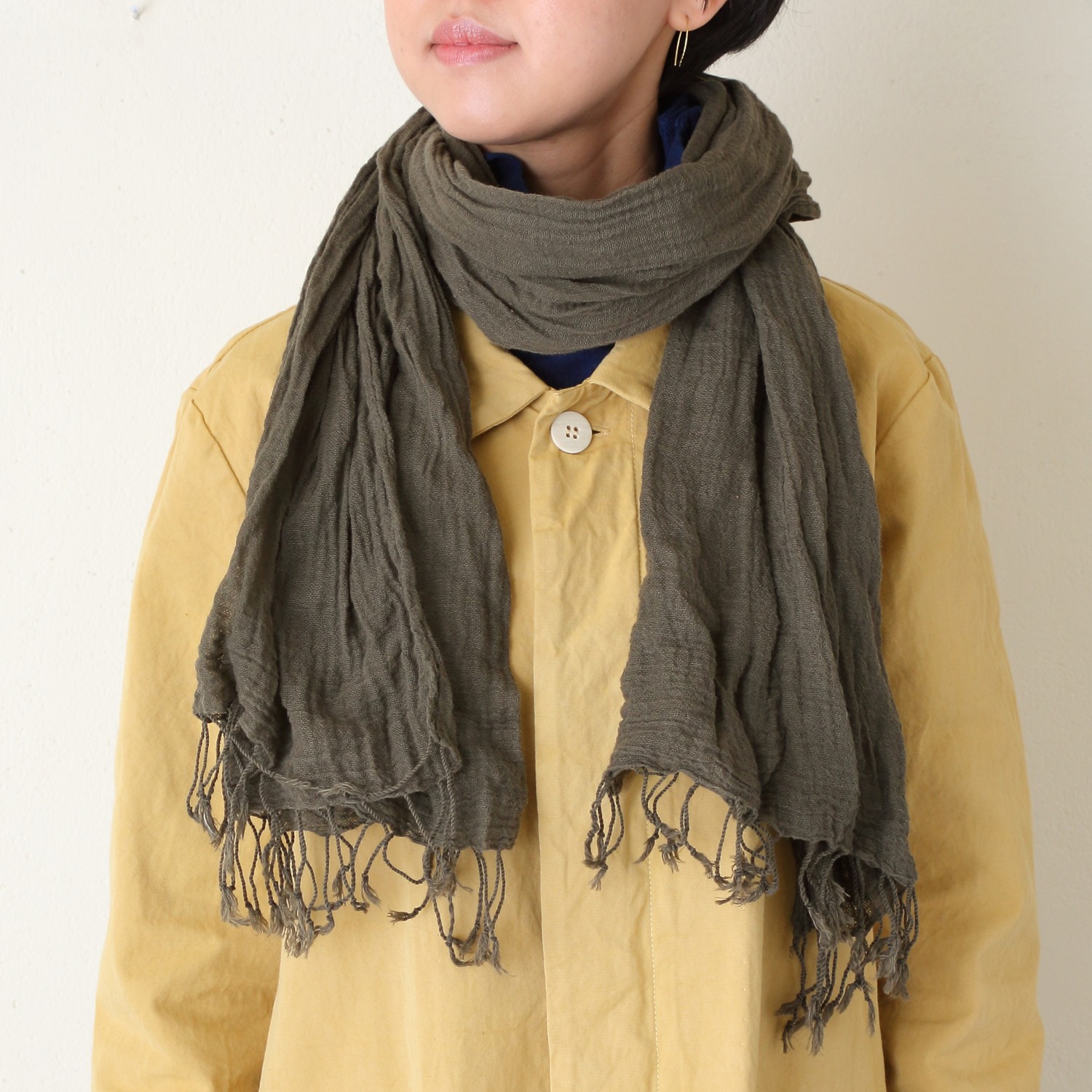 ストール 薄手 大きめ ガーゼ 綿 コットン やわらか 草木染め 低刺激 | iichi ハンドメイド・クラフト作品・手仕事品の通販
