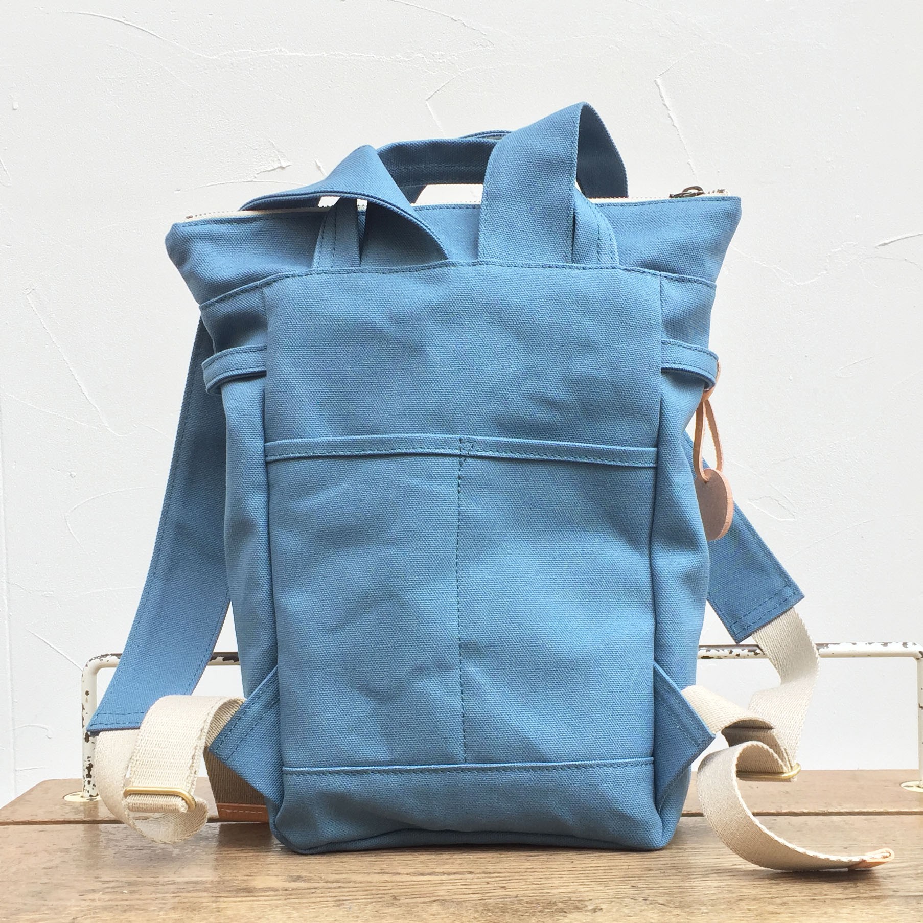 Hike30 ブルーグレー 倉敷帆布リュック Iichi ハンドメイド クラフト作品 手仕事品の通販