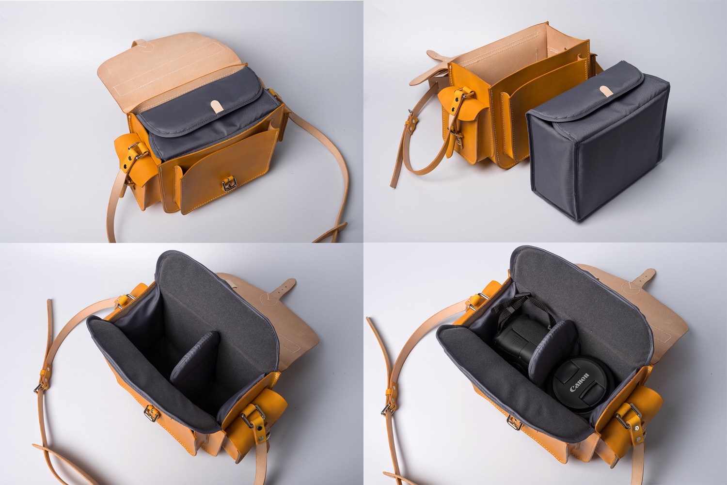 本革手作りのクラシックレザーカメラバッグをショルダーバッグ Iichi ハンドメイド クラフト作品 手仕事品の通販