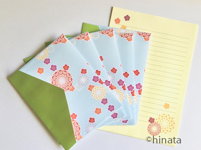 和柄のレターセット 便箋 封筒 2 Iichi ハンドメイド クラフト作品 手仕事品の通販