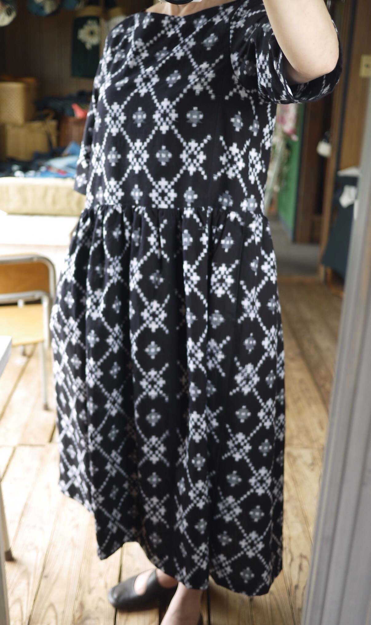 新反久留米絣ワンピース Iichi ハンドメイド クラフト作品 手仕事品の通販