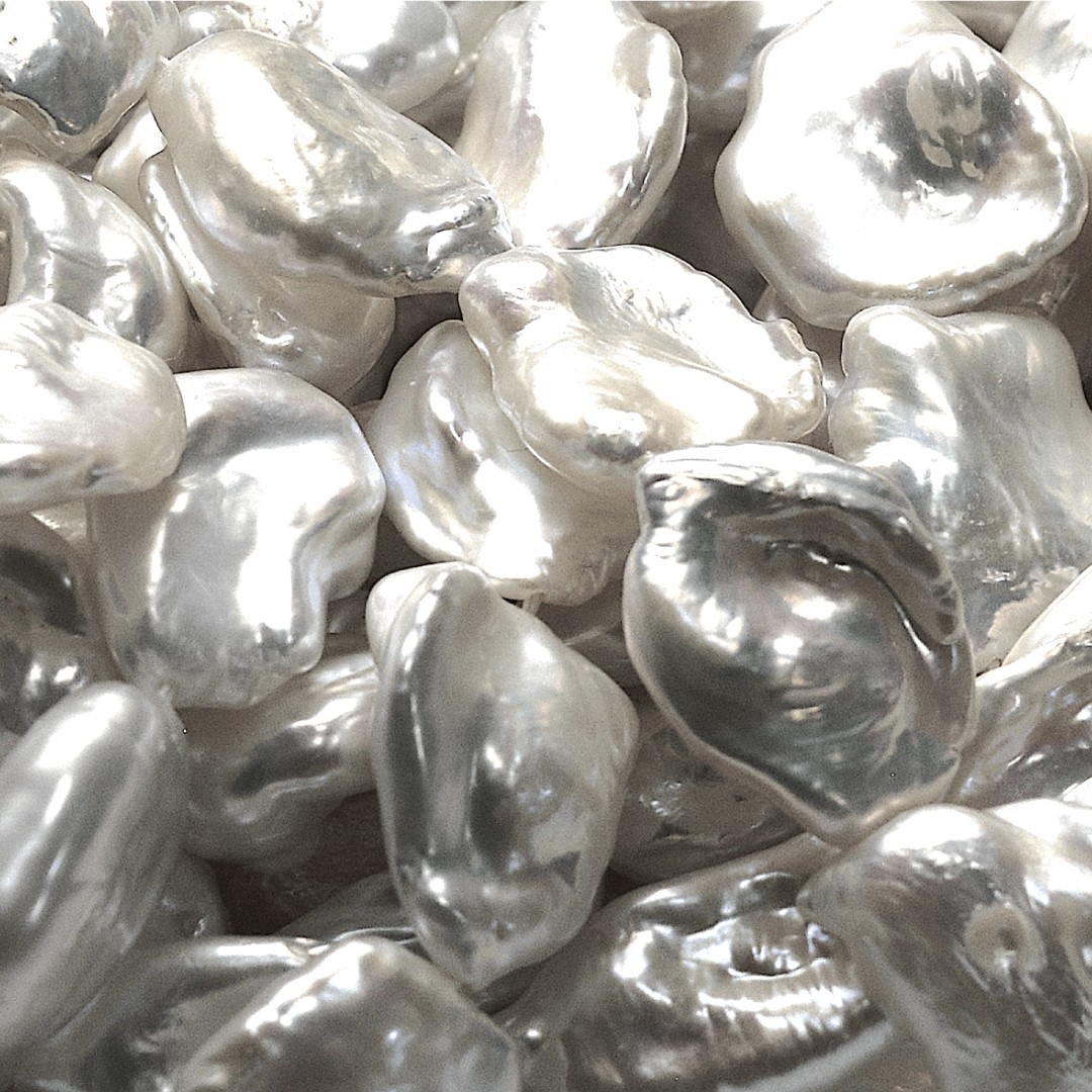 大粒バロックパール4粒15mm ホワイト系 真珠 No.016 連 レン 淡水 大粒バロックパール4粒15mm ホワイト系 真珠 No.016 連 レン 淡水