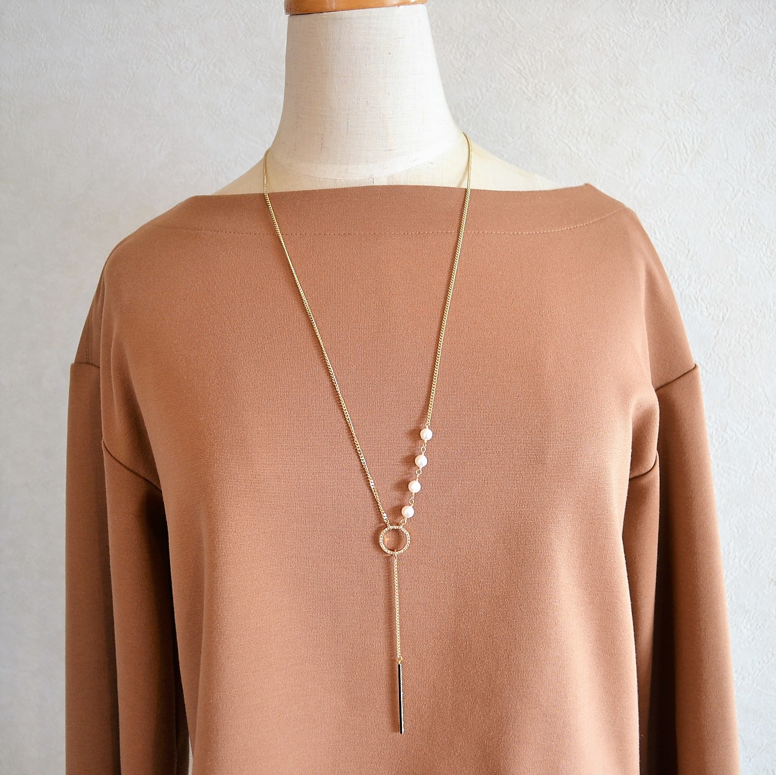 パールラリエットネックレス Iichi ハンドメイド クラフト作品 手仕事品の通販