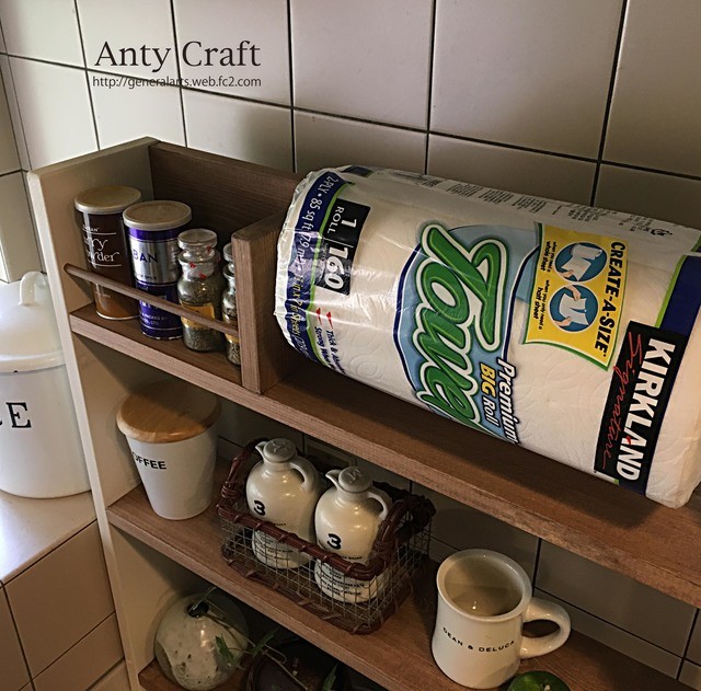 コストコ キッチンペーパー対応 キッチンラック スパイスラック Un W 完成品 Iichi ハンドメイド クラフト作品 手仕事品の通販