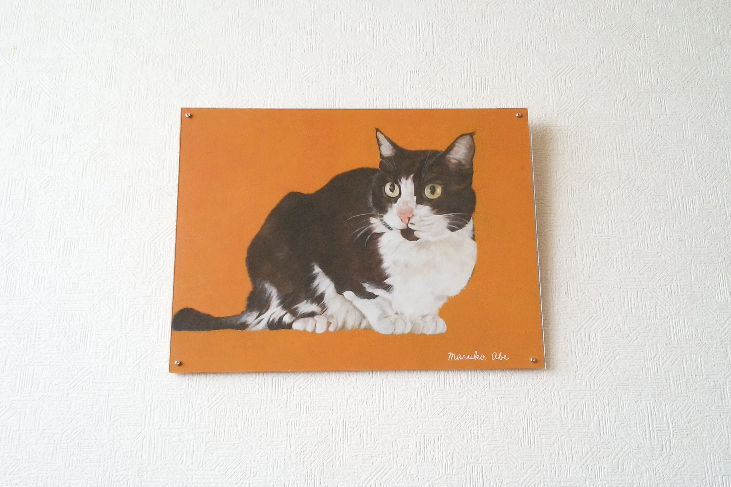 猫イラスト なにみてるの 原画 アクリル板つき Iichi ハンドメイド クラフト作品 手仕事品の通販