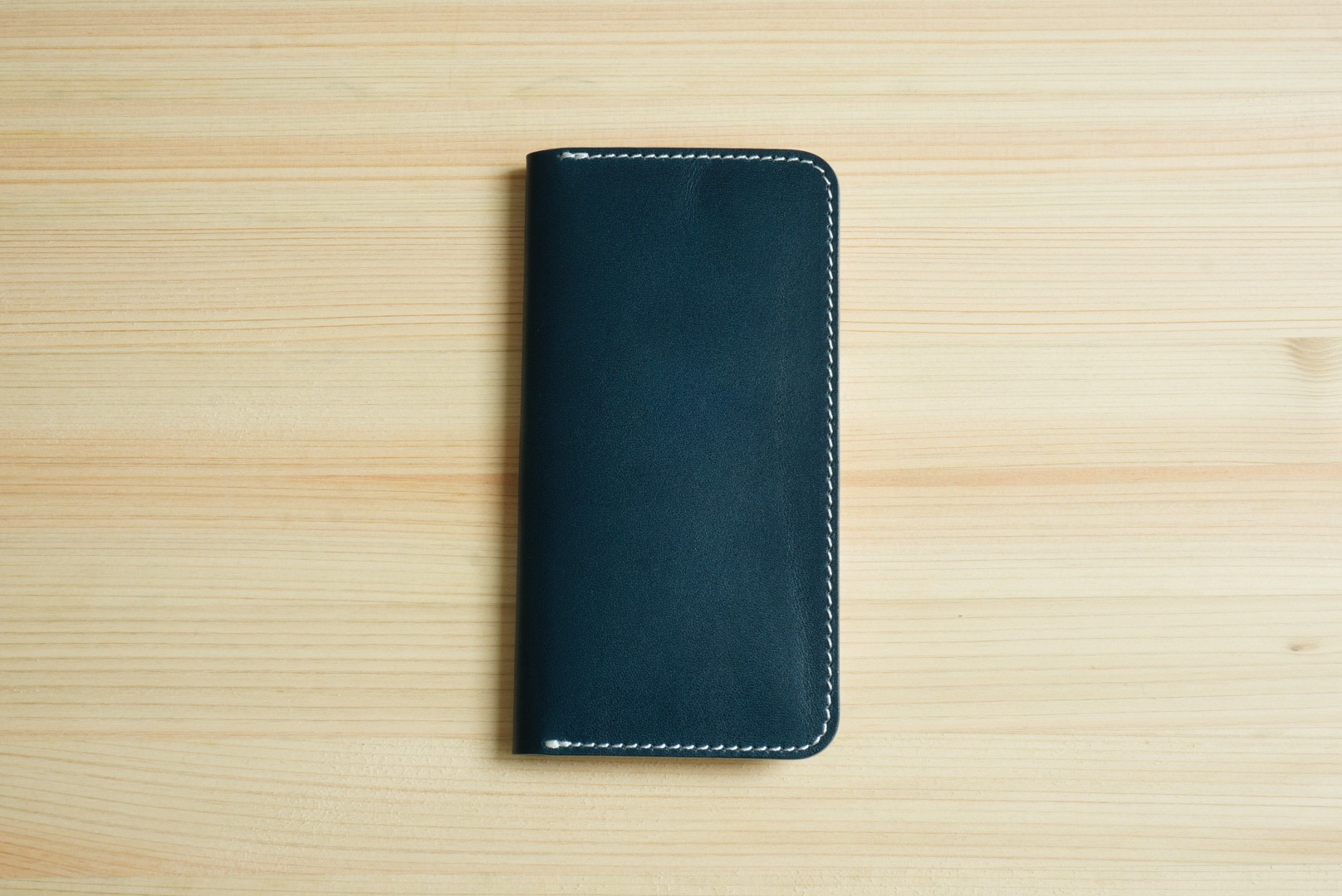 牛革 Iphone6 6sカバー ヌメ革 レザーケース 手帳型 ネイビーカラー